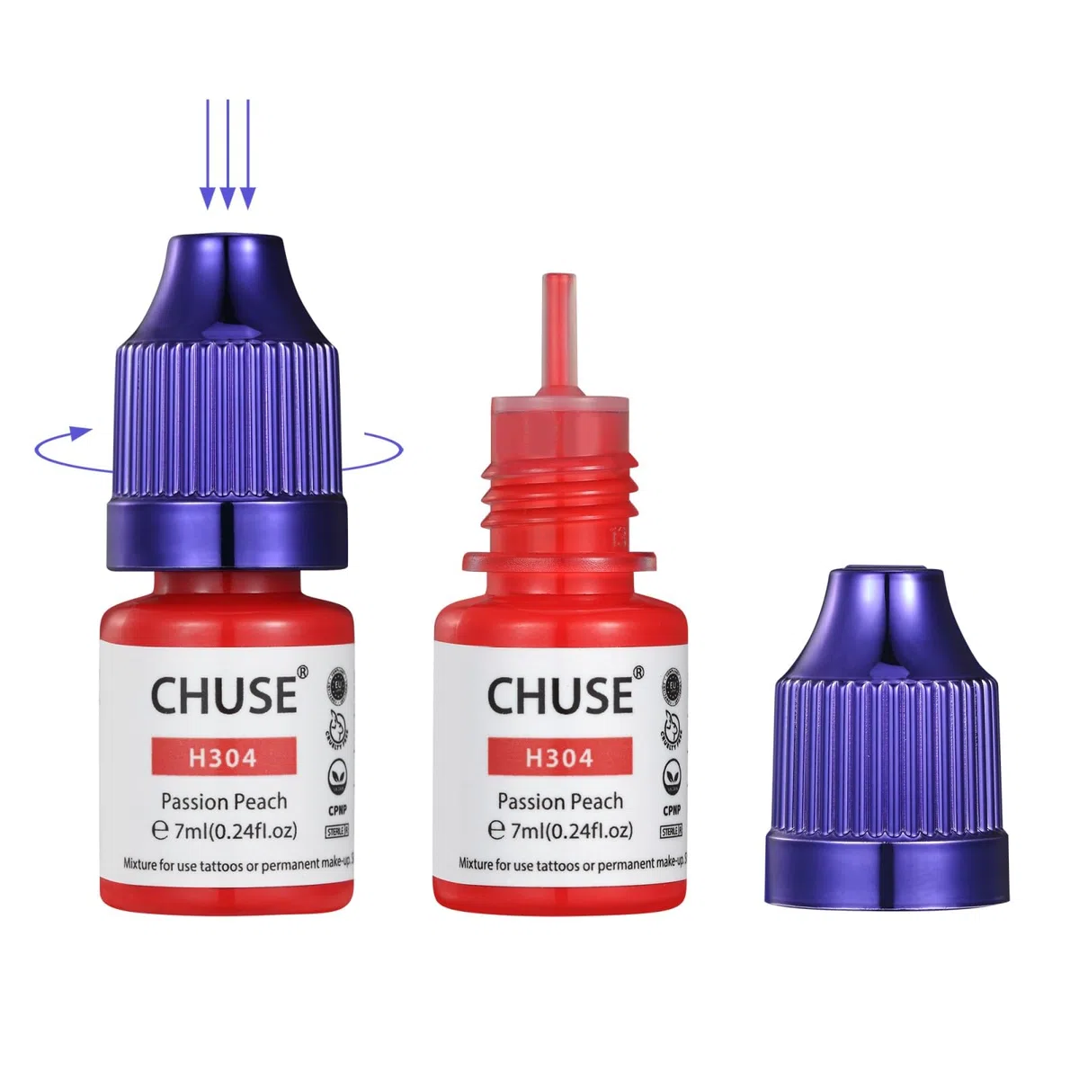 CHUSE PMU Pigmentos Híbridos Líquidos para Labios 0.24oz/7ml (H304 Passion Peach)