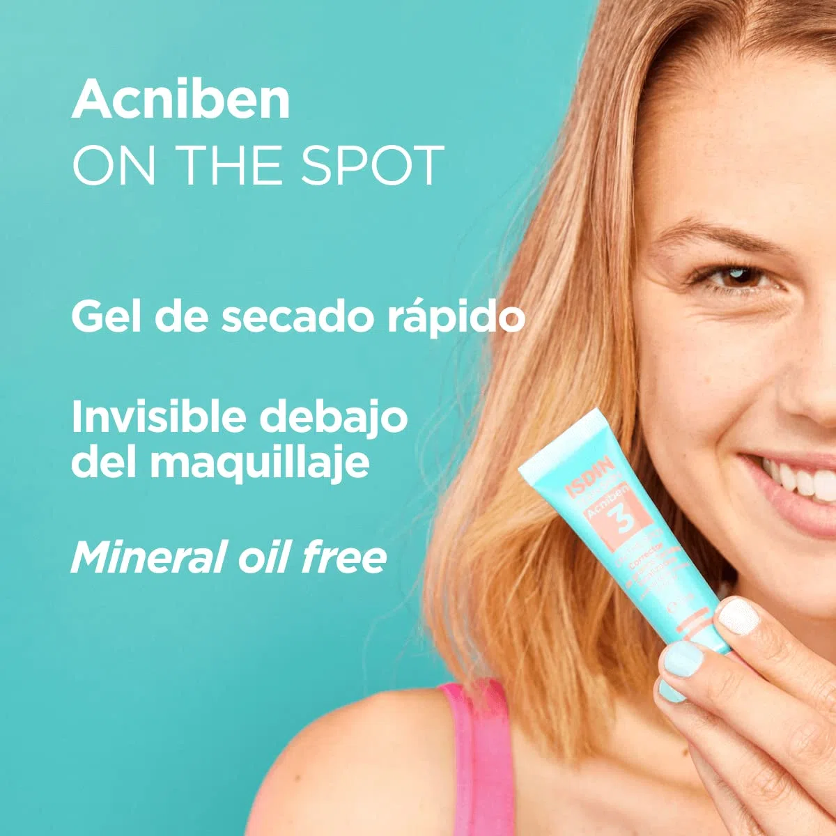 ISDIN ACNIBEN On The Spot, Gel Secante Corrector de Granos Faciales, Disminuye el Enrojecimiento y el Volumen del Grano, con Ácido Salicílico y Niacinamida
