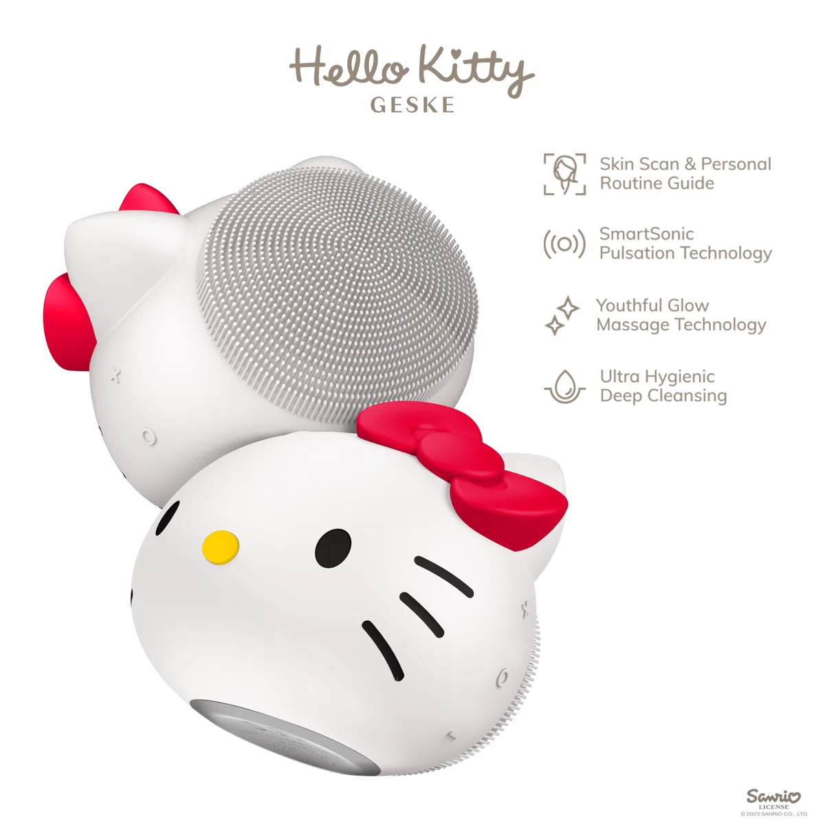 GESKE x Hello Kitty | Cepillo facial sónico SmartAppGuided™ | 4 en 1 | Cepillo de limpieza facial eléctrico | Cepillo de limpieza | Cepillo facial | Limpieza de la piel | Cuidado de la piel