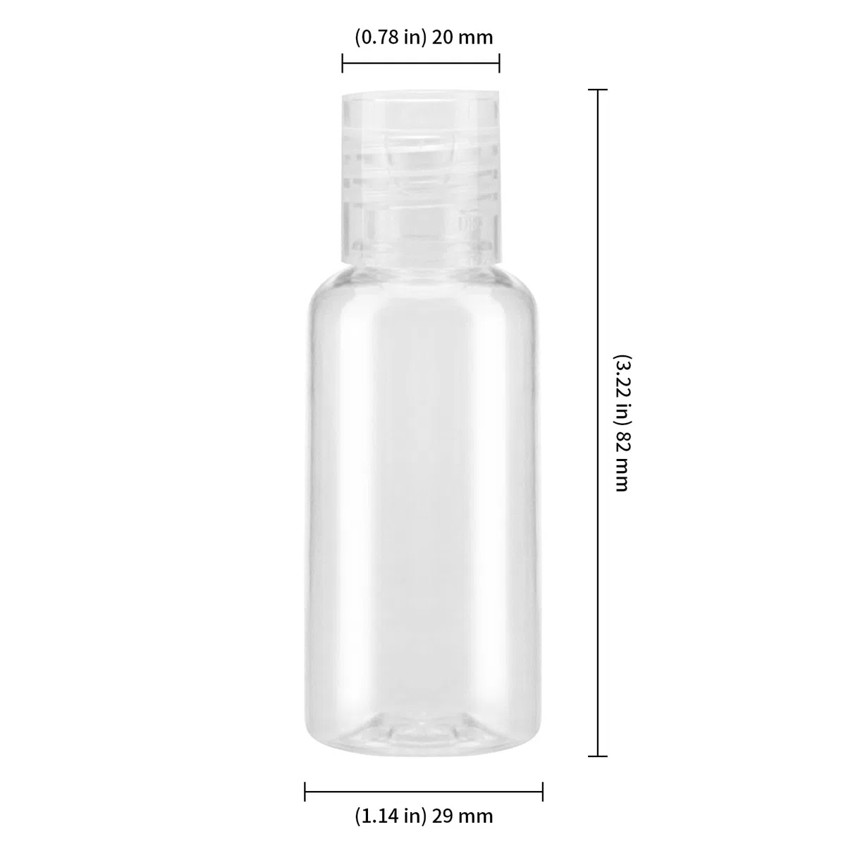 KEILEOHO 80 Botes Rellenables de Viaje Transparentes de 30 ml, con Tapa Abatible, Botellas Pequeñas de Viaje para Rellenar, Recipientes Vacíos para Maquillaje, Muestras
