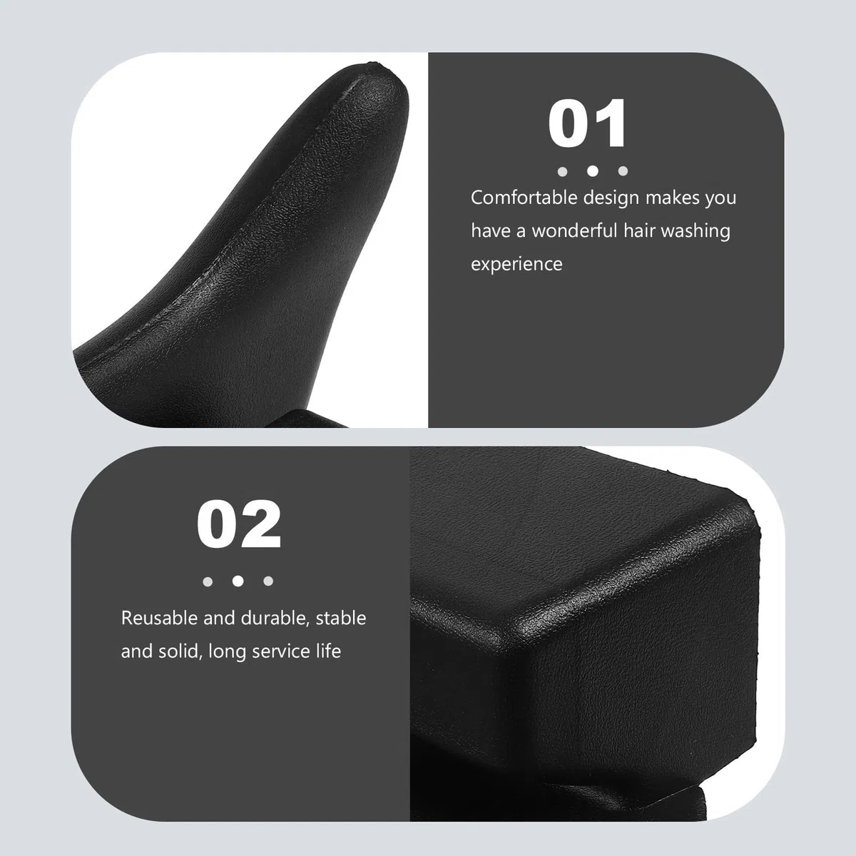 Operitacx Cojín Cómodo de Goma Antideslizante para Salón de Belleza y Peluquería Almohada Negro para Lavado de Cabello y Descanso del Cuello para Cuenco de Champú