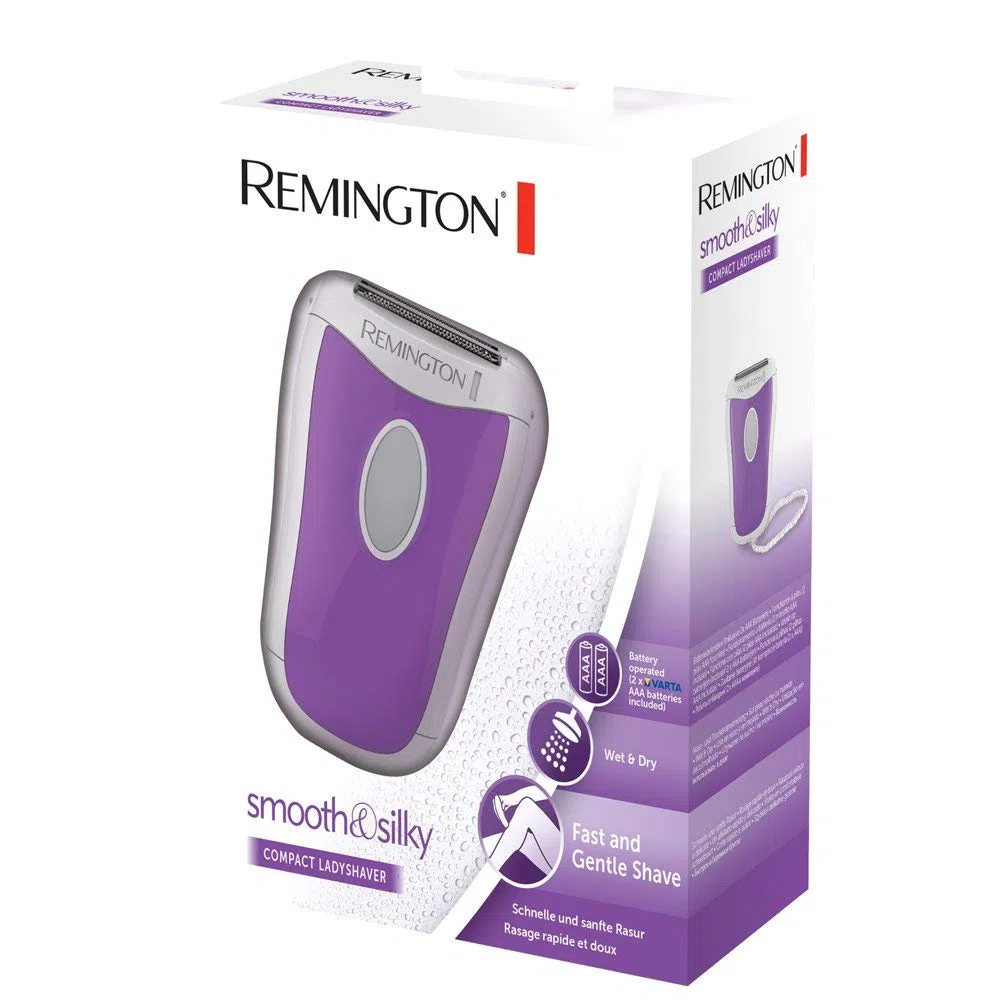 Remington Depiladora Mujer Smooth & Silky Compact, Afeitadora Femenina, Depiladora Eléctrica Inalámbrica, Diseño Compacto, Ideal para Viajar, Resistente al Agua, Funciona con Pilas, WSF4810
