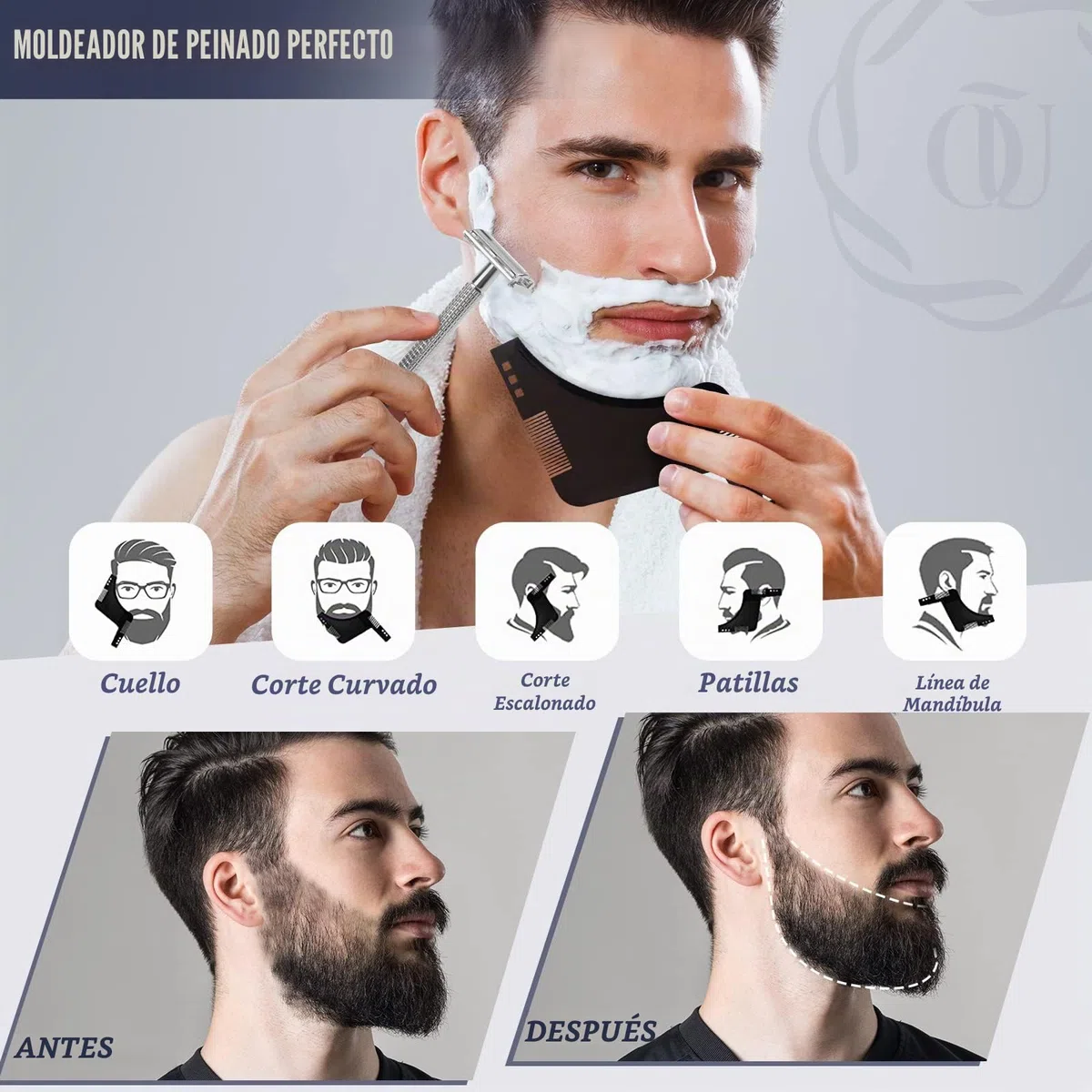 Kit Barba Cuidado Barba Hombre, Set Afeitado Hombre con Aceite Barba, Crema de Afeitar, Loción de Cuidado, Cepillo, Peine, Babero, Afeitadora Clásica y 10 Hojas, Mejor Regalos para Papa y Novio