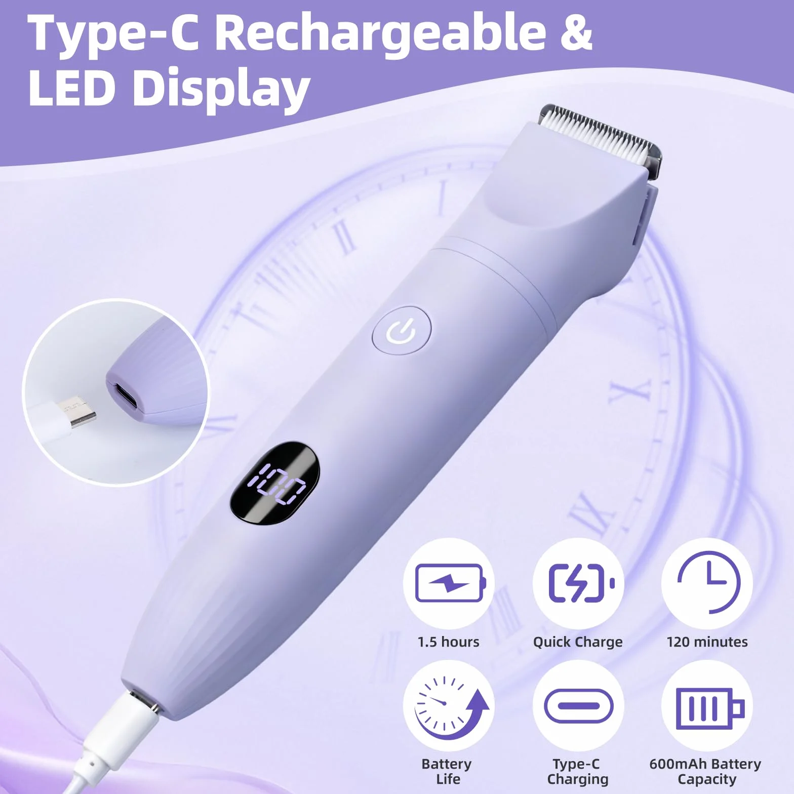 Carehabi Afeitadora Eléctrica para Mujer Depiladora Electrica Mujer Recortadora Femenina Electrica Impermeable Impermeable IPX6 para Bikini Axilas Piernas