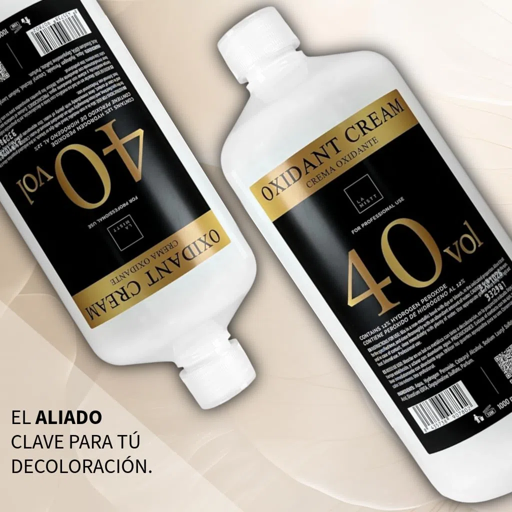 Crema Oxigenada 40 Vol (12%) para Tintes | 5 Botellas de 1 Litro | Decolorante Pelo Profesional