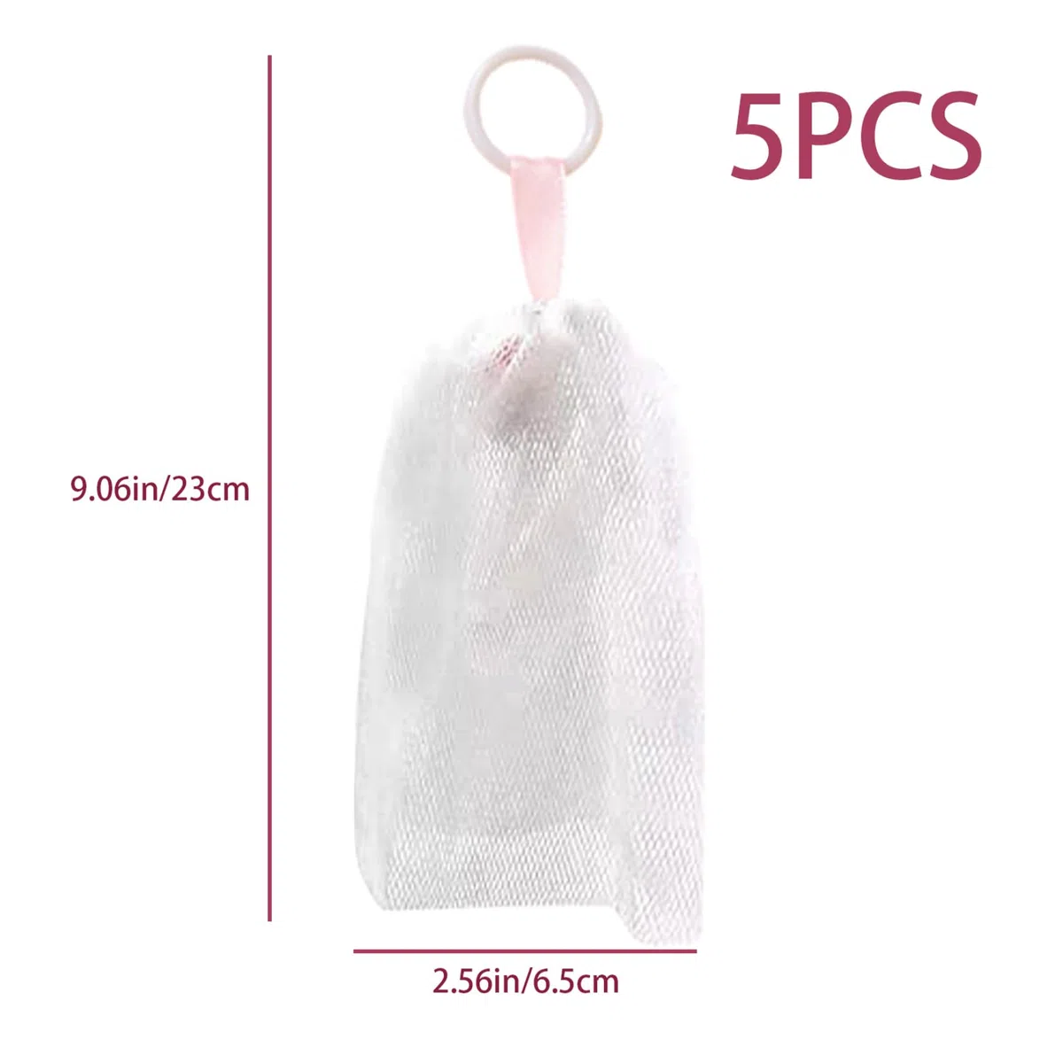 Red de espuma facial, red de espuma de 5 piezas para el lavado de cara, red de jabón suave para la piel con cuerda colgante, red de espuma de limpiador facial, malla exfoliante de espuma de burbujas