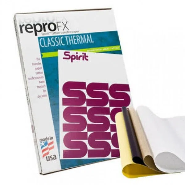 Papel de transferencia de plantillas Spirit para tatuaje Repro FX classic thermal 25 hojas