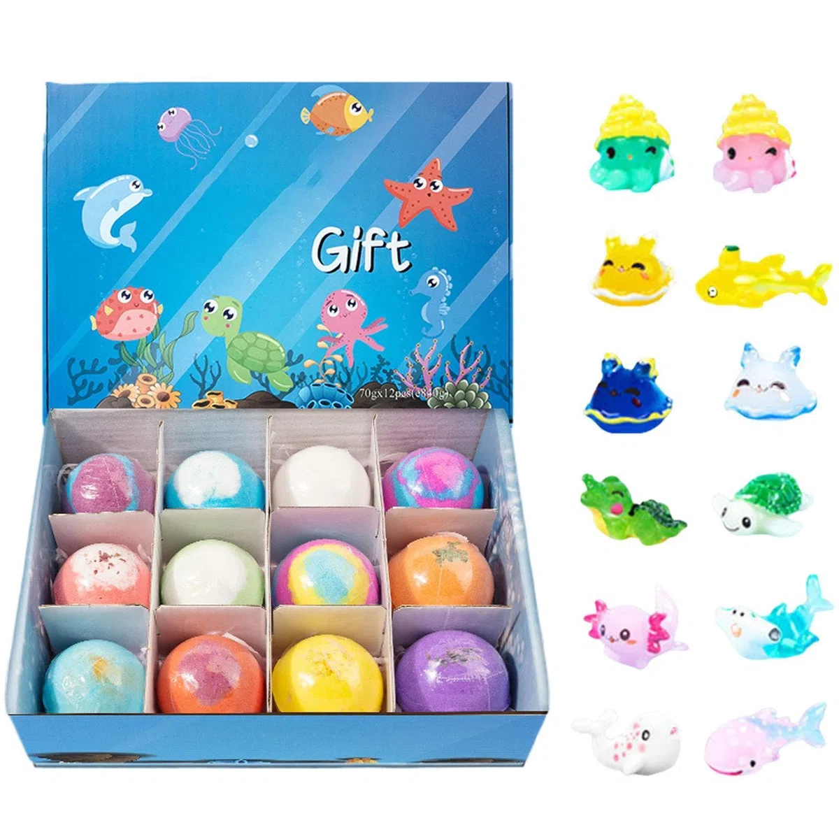 Bombas De Baño Para Niños Con Juguetes En El Interior, 12 Piezas De Espuma Refrescante Natural Con Animal, Bola De Baño De Burbujas Para Niños, Niñas, Vacaciones Familiares, Cumpleaños