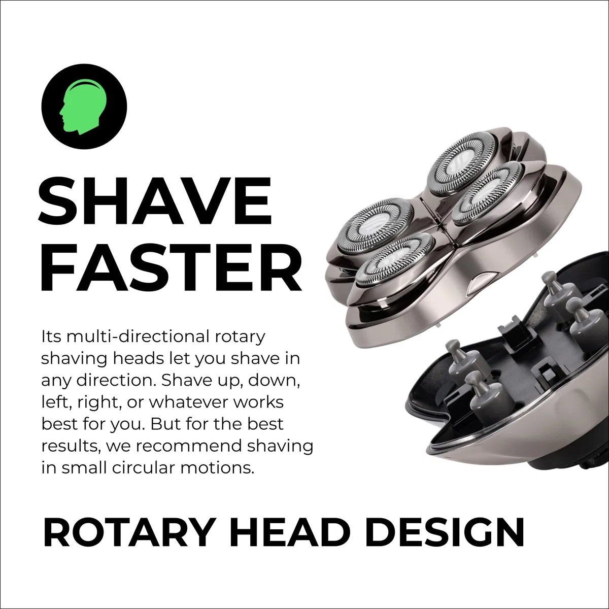 Skull Shaver Cuchilla de recambio Carver PRO 4 - Cuchillas Multidireccionales para Afeitado en Seco y Mojado - Compatible con Pitbull, Palm y Butterfly Kiss