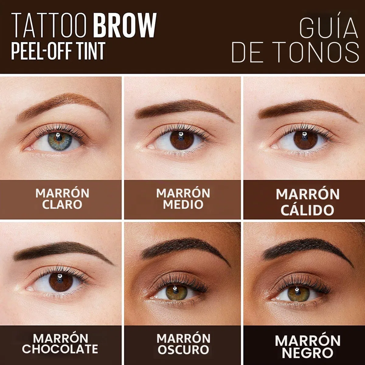 Maybelline New York, Tinte de Cejas Semi-permanente, Tattoo Brow Peel-Off, Dark Brown, 4,6 g