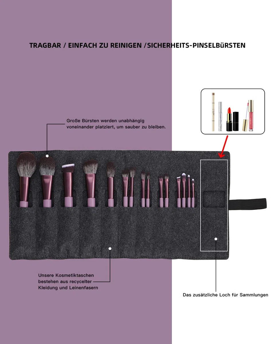 EIGSHOW Juegos de brochas de maquillaje, 15 brochas de maquillaje veganas esenciales, juego de brochas de maquillaje de calidad artesanal incluye 7 juegos de brochas de sombra de ojos Vital