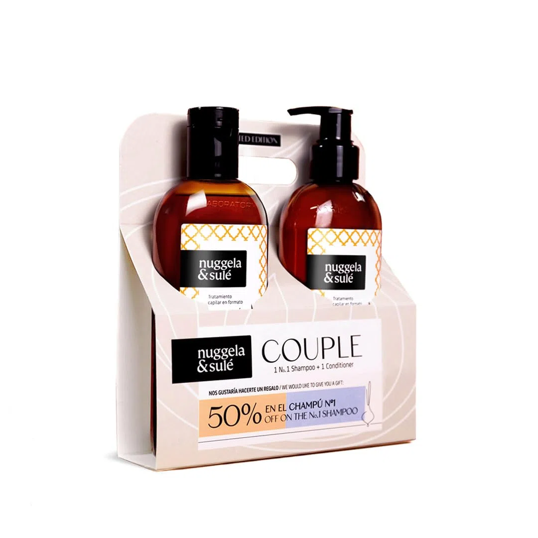 Nuggela & Sulé Pack COUPLE: Champú Nº1 + Acondicionador Hidratante, Edición Limitada - 50% de descuento en el Champú. 2 x 250 ml