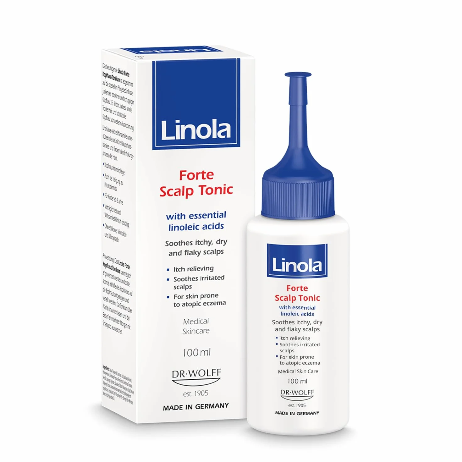 Linola Forte Kopfhaut-Tonikum beruhigt juckende, trockene und schuppige Kopfhaut, 100 ml Solución