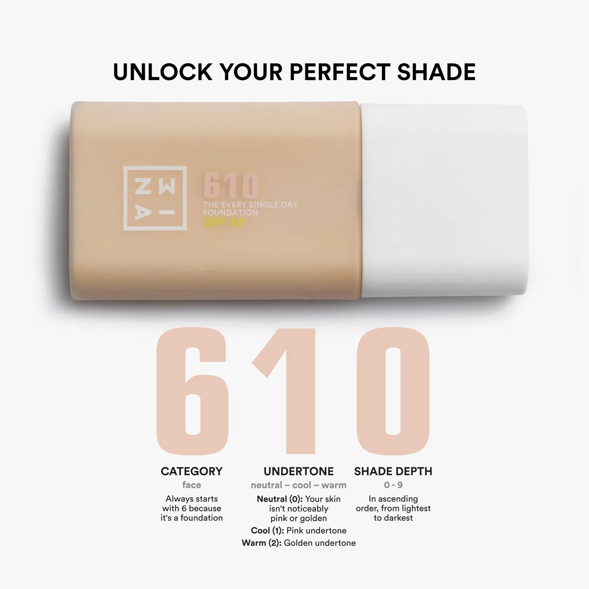 3INA MAKEUP - The Every Single Day Foundation SPF 50 602 - Base de Maquillaje Claro neutro con SPF 50 & Niacinamida - Fórmula ligera - Modulable - Cobetura ligera a media - Vegan - Cruelty Free