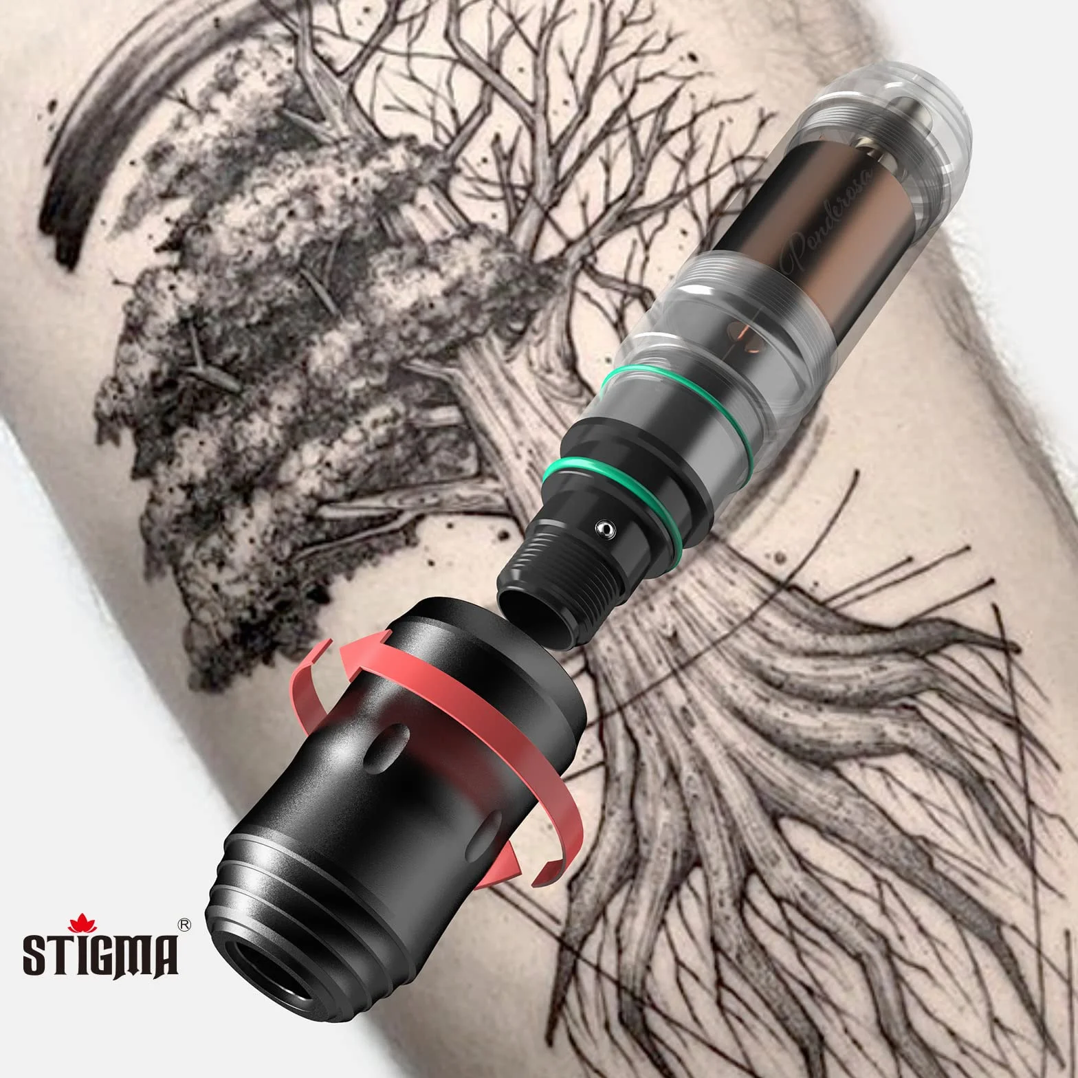 STIGMA Maquina de Tatuar Inalámbrico con 2 Baterías, 40 Agujas de Cartucho de Tatuaje, 2800mAh Batería para Tatuaje,Tattoo Kit, Kit de Tatuaje para Principiantes