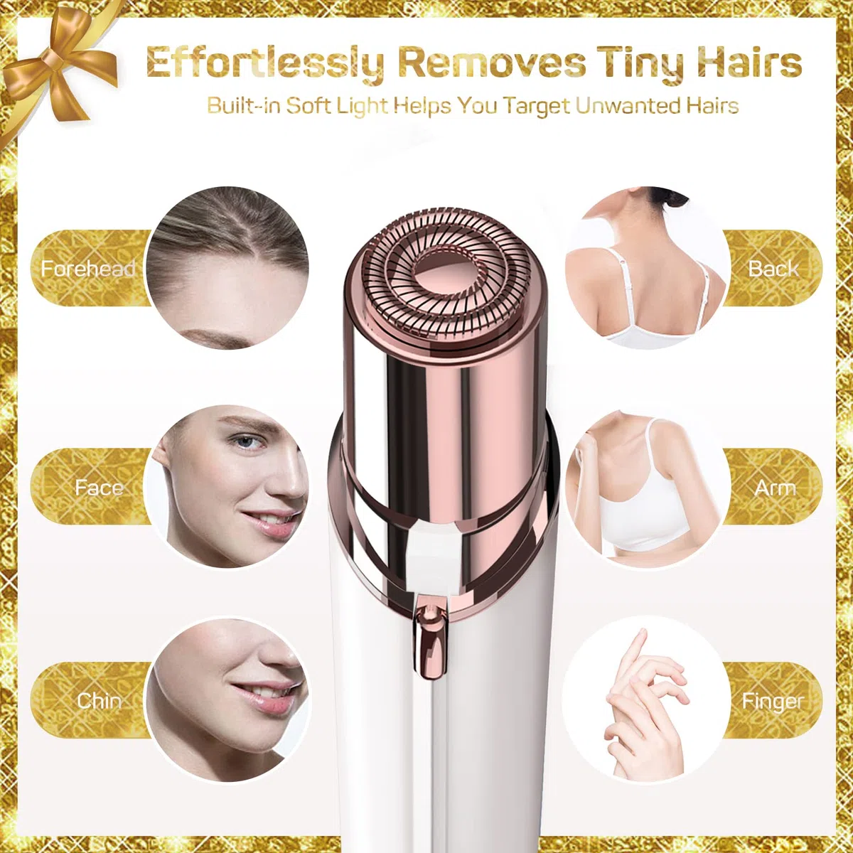 Gurelax Depilación facial para mujeres, dispositivo de depilación como removedor de vello facial para cara, recortadora de pelo de labios superiores eléctrica