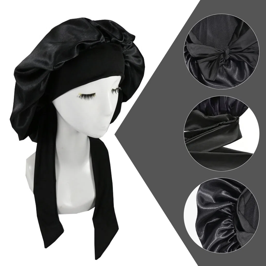Gorro de Seda de Morera 100% Natural para Mujer - 1 Pieza, Suave y Cómodo para Dormir, Pelo de Seda