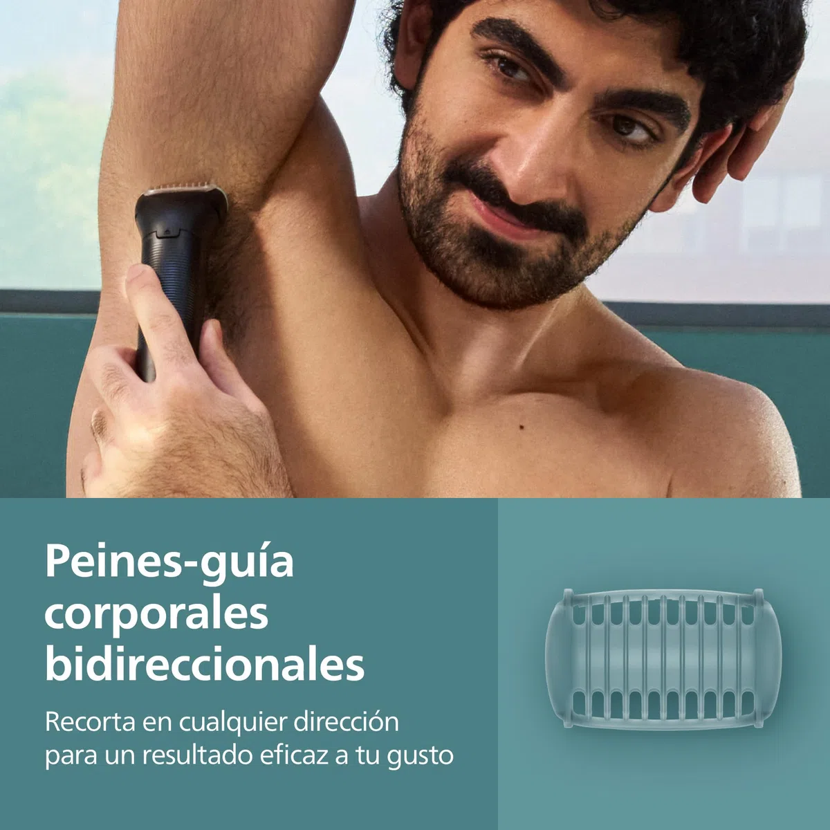 Philips Afeitadora Corporal Series 5000 - Recortadora para Hombre con Sistema Triple Protect, Afeita y Recorta la Zona Íntima, Apta para la Ducha, 100 min. de autonomía. BG5485/30
