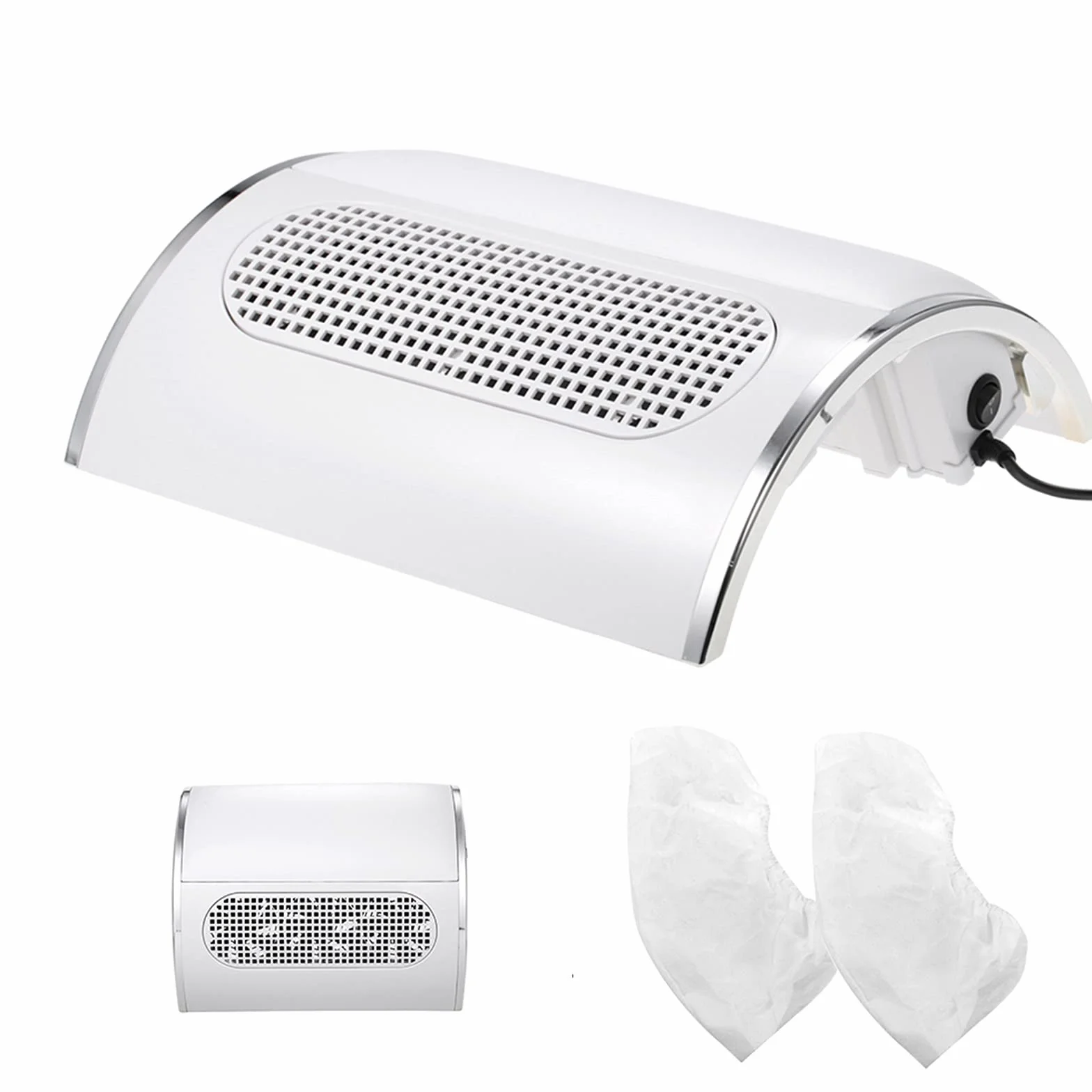 Aspirador de polvo de uñas, 40 W, herramienta de limpieza, para manicura, pedicura, con 2 bolsas reutilizables