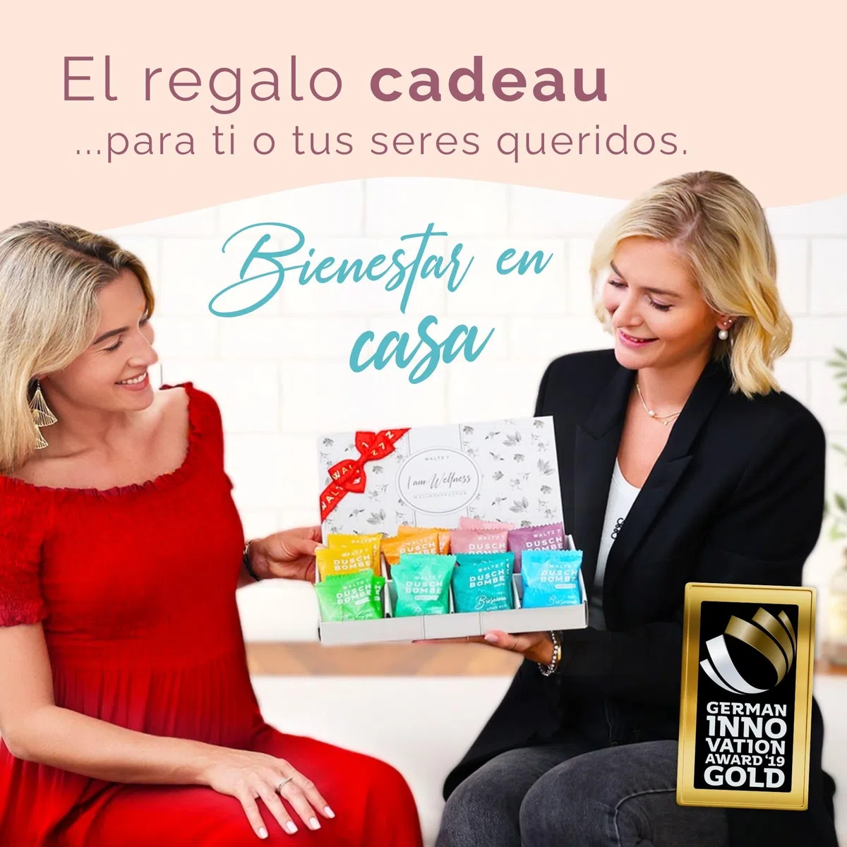 WALTZ 7 Set Bombas de Ducha, 16 Piezas, 8 Aromas Naturales de Aromaterapia, Relajación, Energía, Bienestar, Vigor y Calma, Regalos Originales para Mujer, Hombre, Mama, Parejas, Caja Regalo