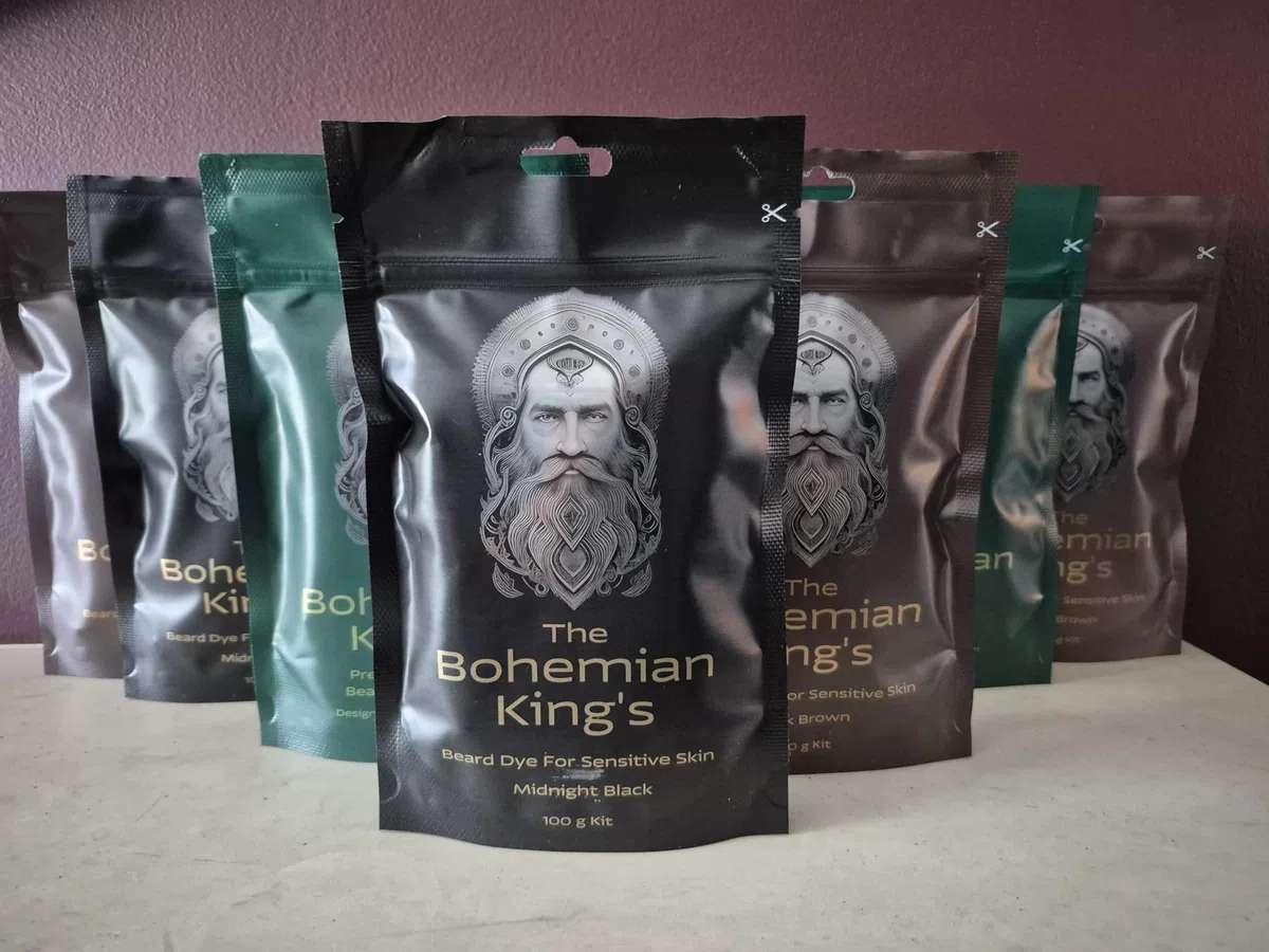 Tinte para Barba de The Bohemian King's para Hombres – Marrón Oscuro | Orgánico, Libre de PPD, Libre de Amoniaco | Coloración Suave para Barba para Piel Sensible | Fórmula Natural a Base de Plantas