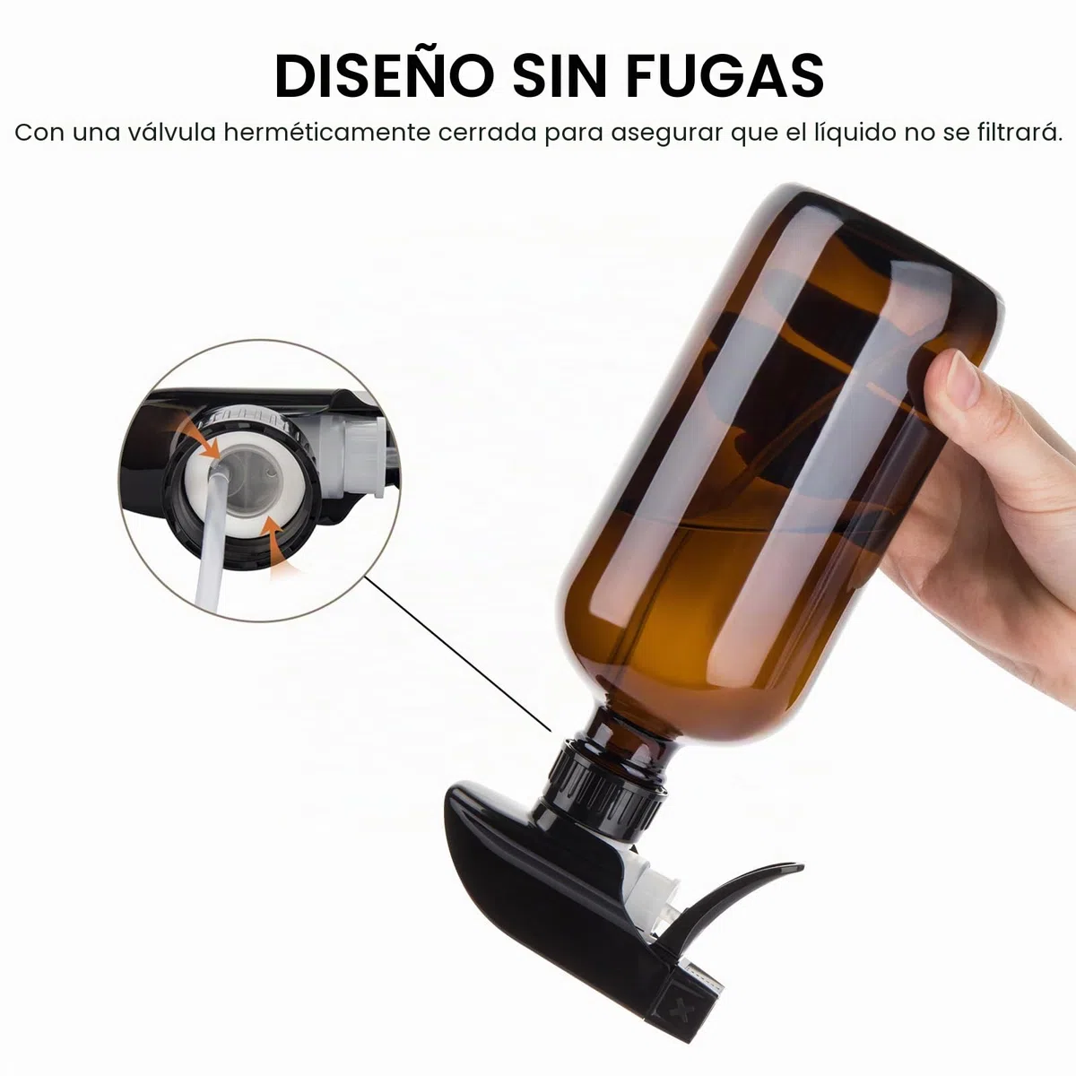 Botellas de vidrio vacías de 500 ml para limpieza, botella de agua de niebla para cabello, jardinería y aceites esenciales, pulverizador de gatillo ajustable con ajustes de flujo de