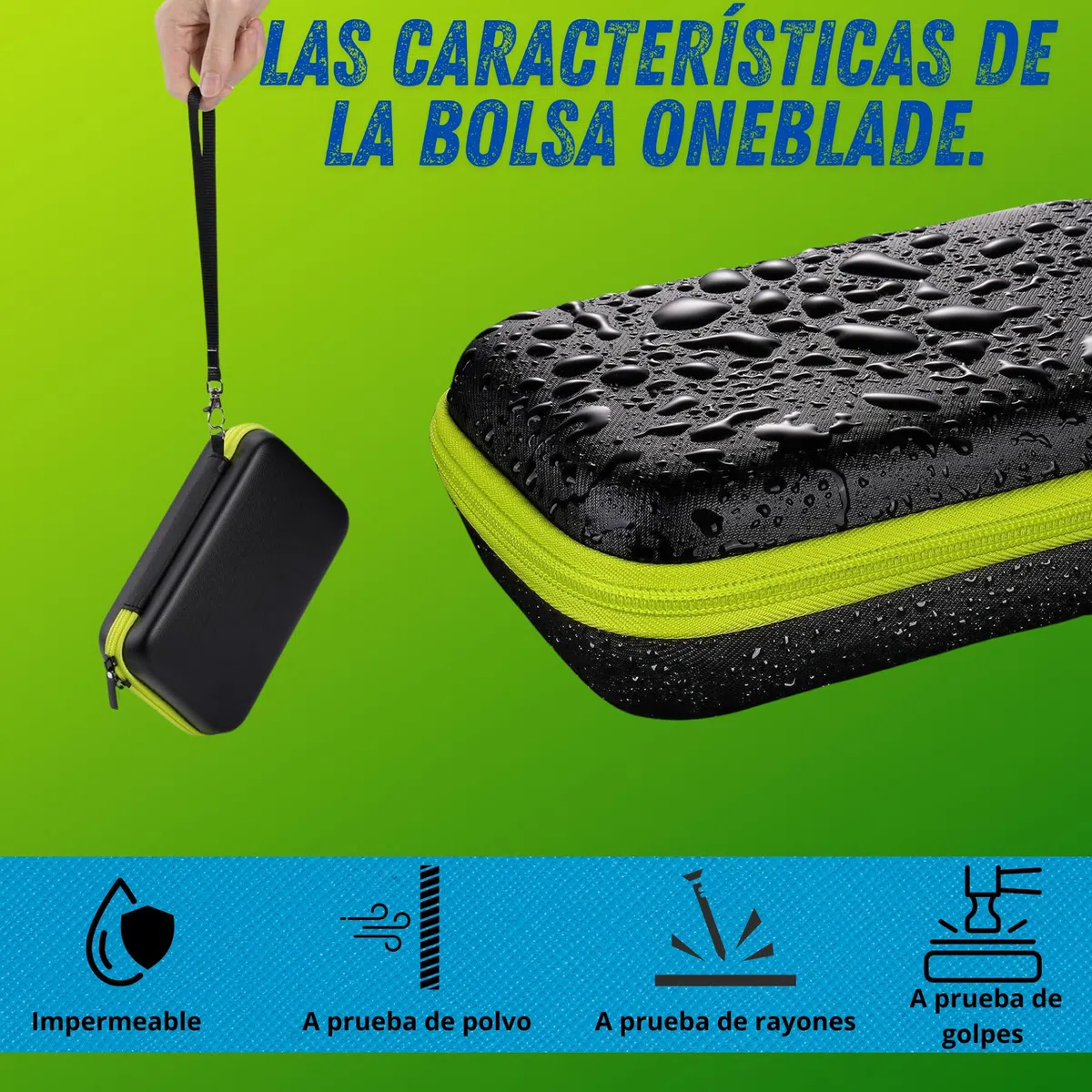 Peine auténtico para Cuchillas One Blade QP2520, QP2530, QP2620, QP2630, QP27xx, QP28xx, con Protector de Piel, Peine Cuerpo, Cepillo (Estuche + Peine de 14 Posiciones)
