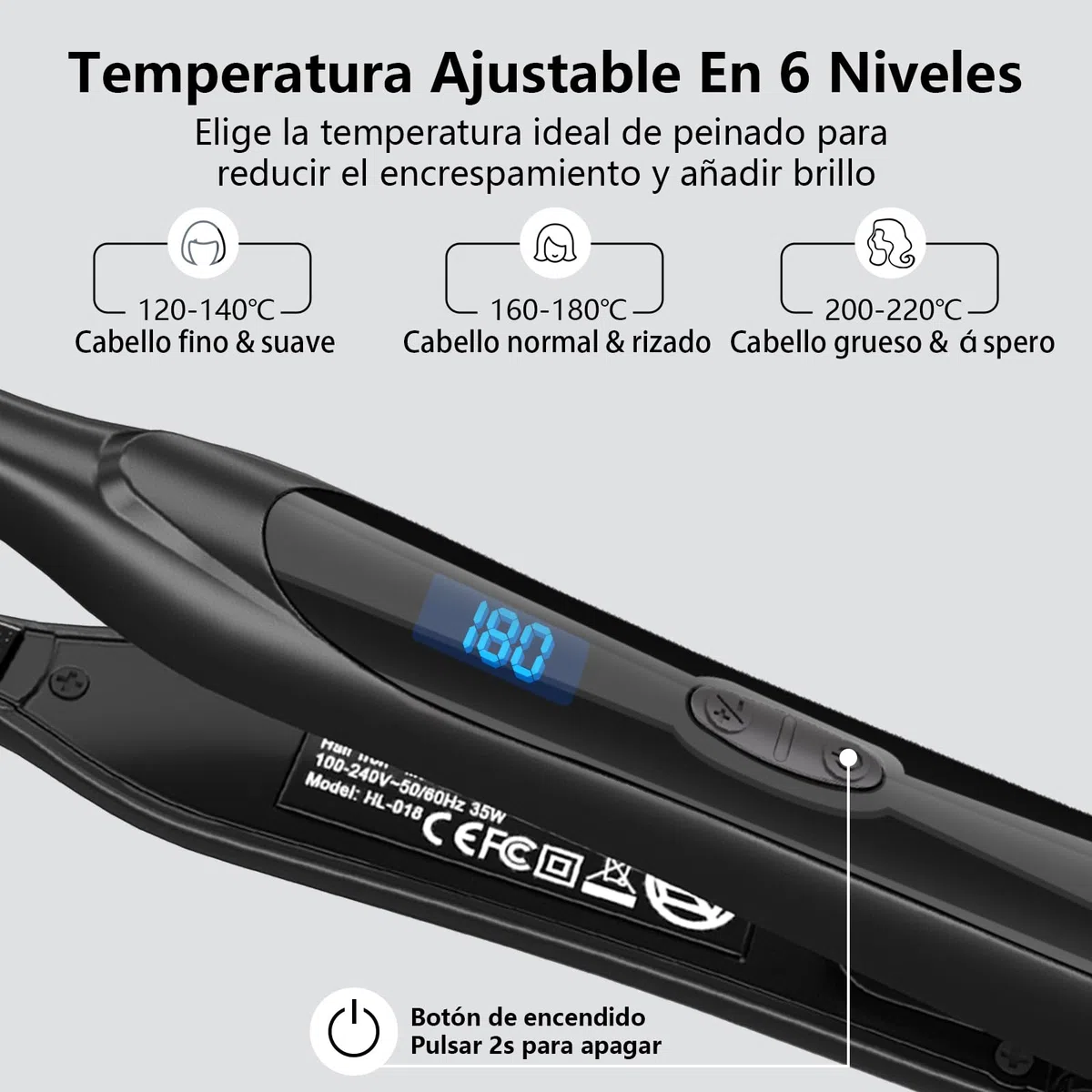 DSHOW Plancha de Pelo, Mini Plancha de Pelo para Mujer y Hombre, Doble Voltaje con Temperatura Ajustable, Apagado Automático, 15s Calentamiento Rápido