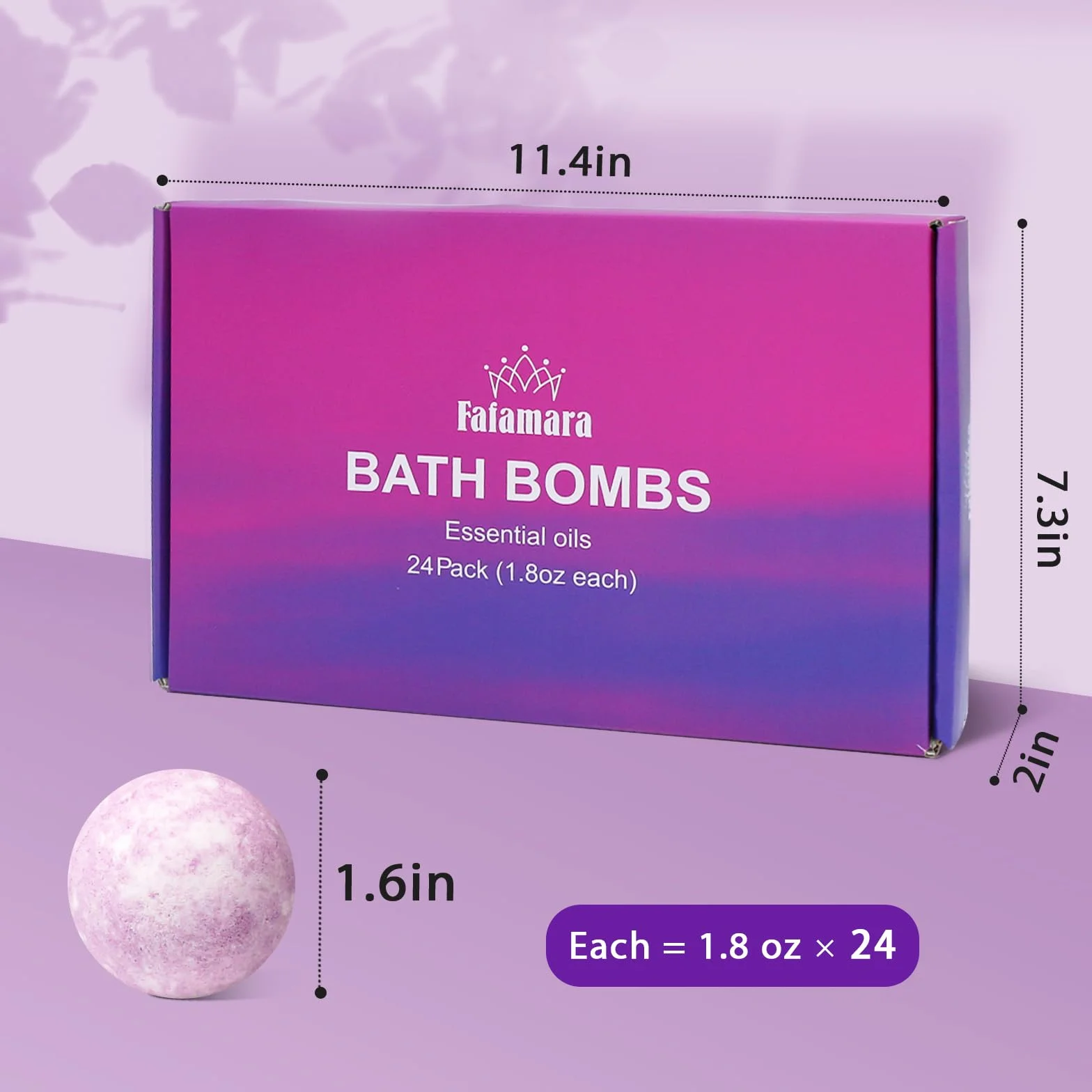 Fafamara 24 piezas de bombas de baño de regalo, bolas de baño ecológicas con ingredientes naturales para ella/él/novia/esposa para cumpleaños y Pascua