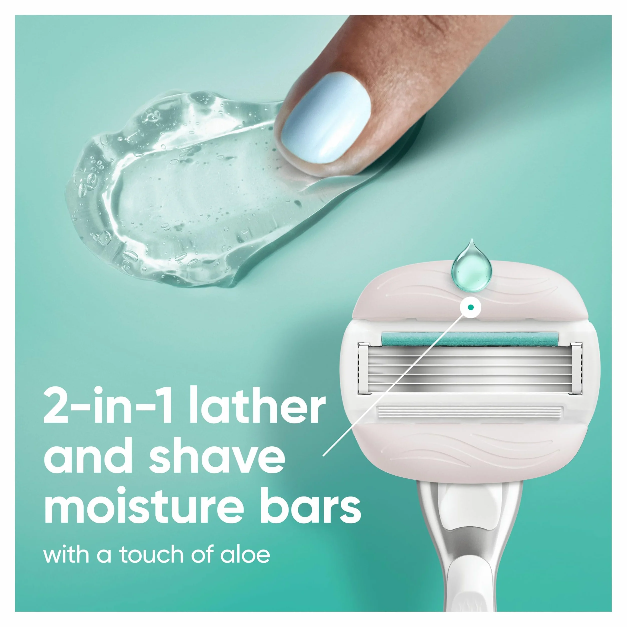 Gillette Venus Comfortglide Sensitive Maquinilla de Afeitar para Mujer, 1 Mango de Metal Y 6 Cuchillas de Recambio, Depilación Suave, Bandas Lubricantes con Aloe