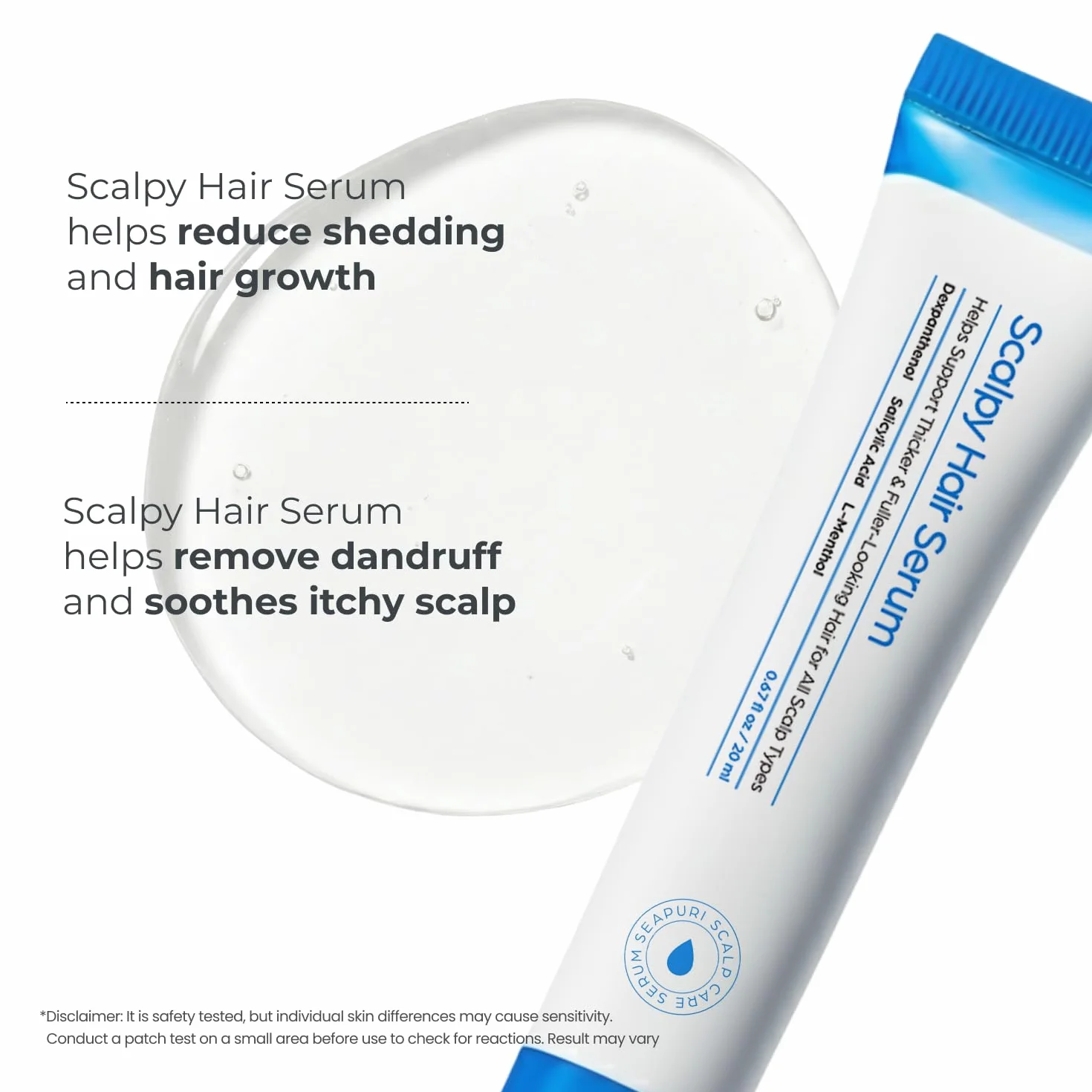 Seapuri Sérum Scalpy Scalp para cabello fino y frágil, pérdida de cabello y rotura del cabello, Sérum Anti-Chute Fortifiant