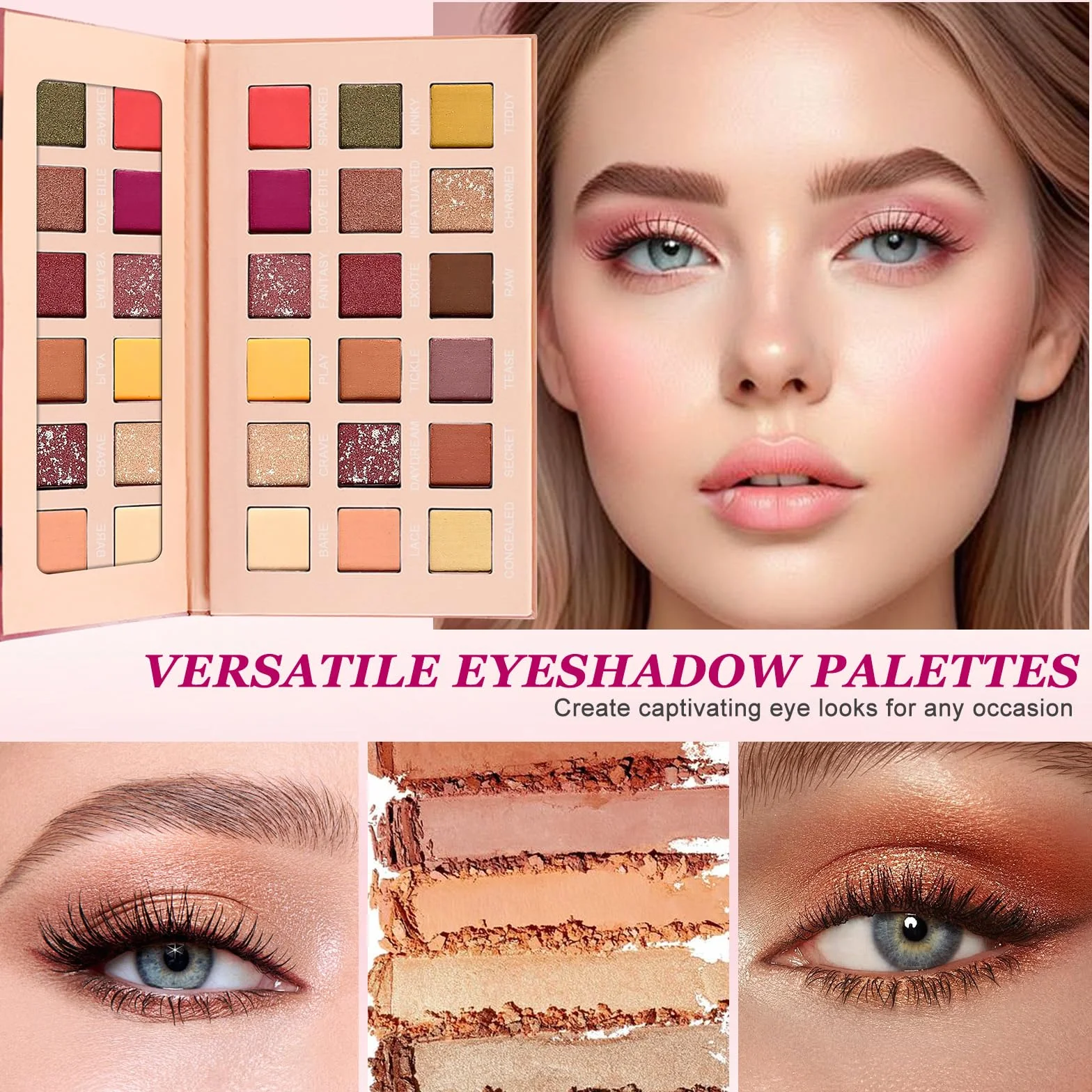 Set Maquillaje Mujer, Set Regalo Maquillaje Adolescente, Kit de Maquillaje Profesional Completo con Paleta Sombras de Ojos Corrector Contorno Base Líquida Eyeliner Mascara Gloss Labios Pinceles