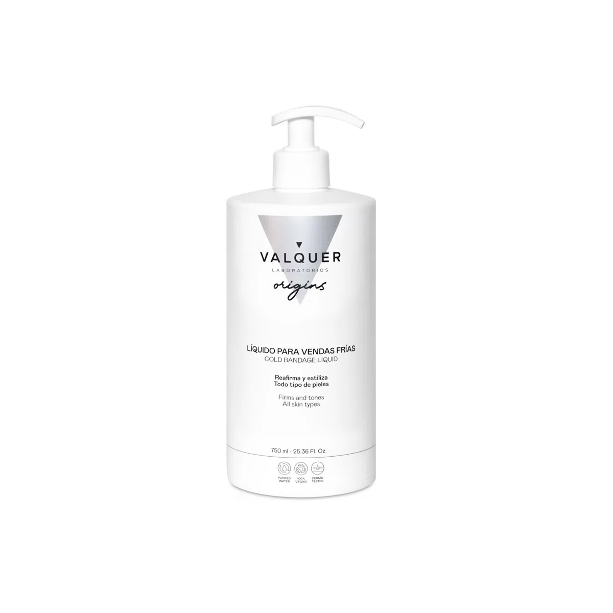 VALQUER ORIGINS Líquido de Vendas Frías para Alivio de Piernas Hinchadas o Cansadas | Piernas Ligeras | Mejora la Circulación Sanguínea con Extractos Naturales y Algas | 750 ml