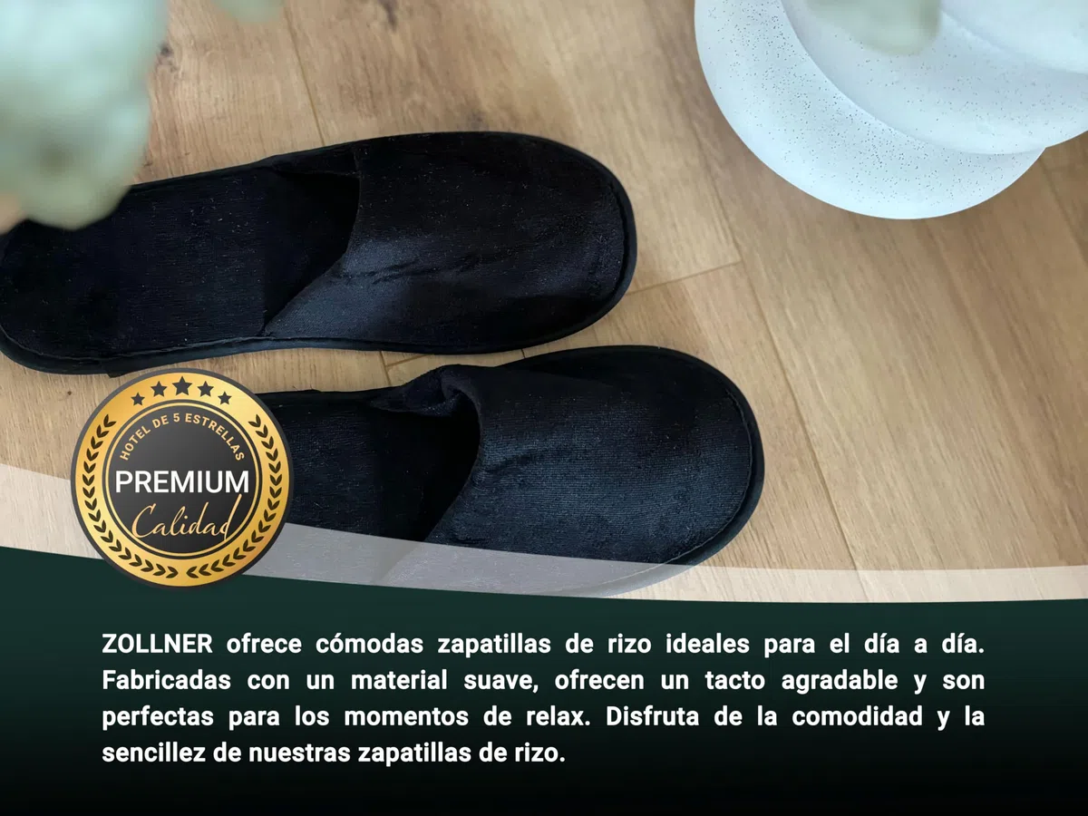 ZOLLNER Set de 10 pantuflas de terciopelo 100% poliéster, 587