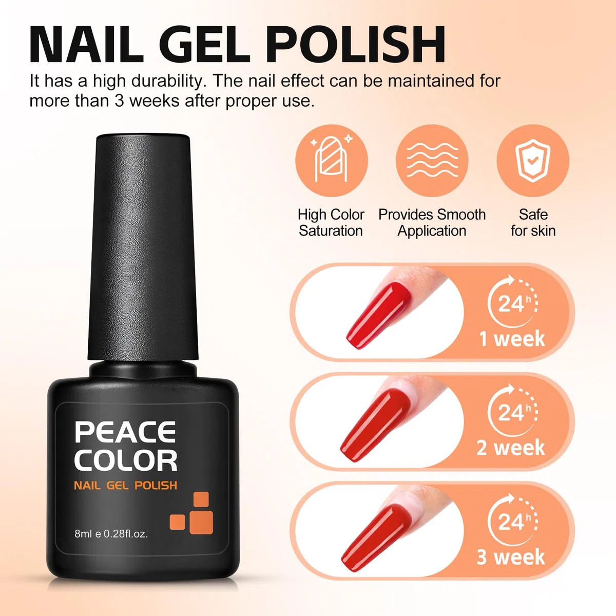 PEACECOLOR Kit Uñas Semipermanentes 31PCS ,15 Colores Esmaltes Semipermanentes para Uñas con Lampara UV Kit Manicura Semipermanente con Mate Top Base Coat Set