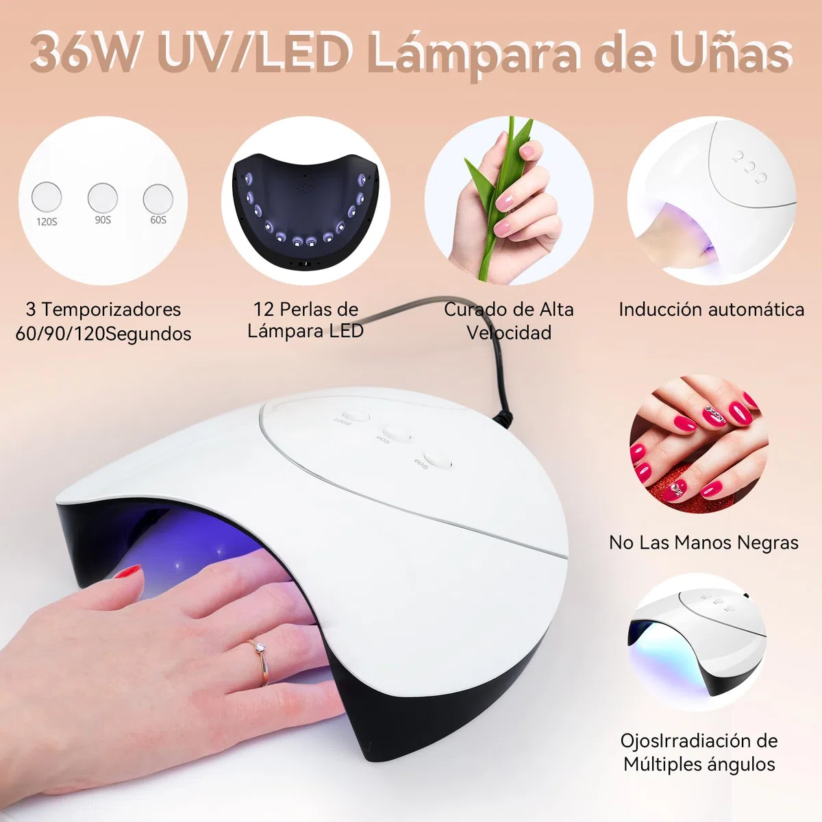 Phoenixy Kit Manicura Semipermanente 12 Colores Uñas Semipermanentes Kit Completo con U V/LED Lámpara Herramientas de Manicura