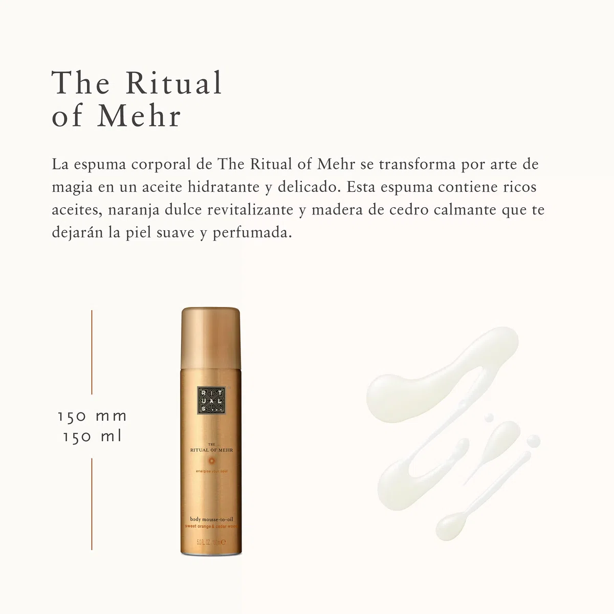 Rituals C-RI-648-B6 The Ritual of Mehr Mousse corporal que se convierte en aceite, 150 ml