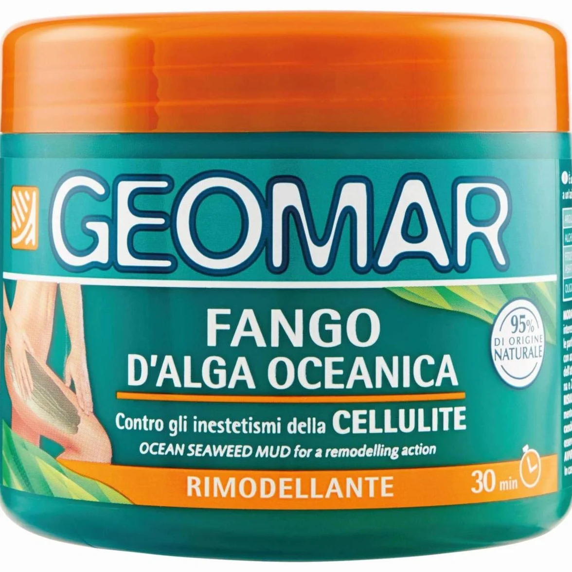 GEOMAR Fango de Algas Oceánicas, Contra los Inestetismos de la Celulitis 650g, más manopla de esponja hidrófila.