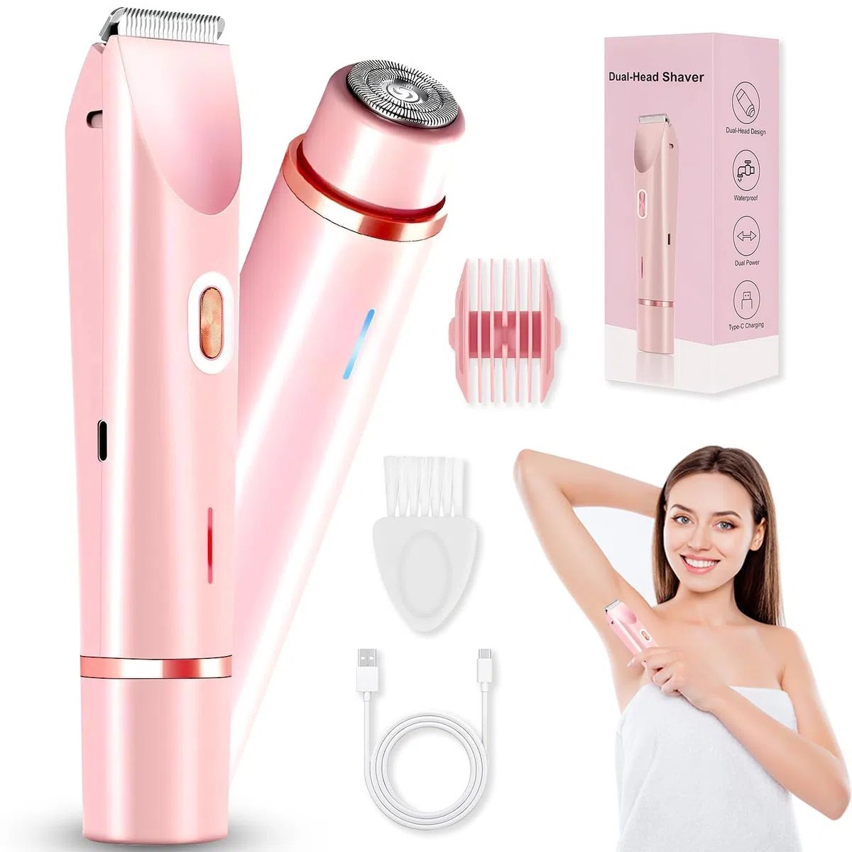 Afeitadora Eléctrica para Mujer, 2026 Rasuradora Mujer Zona Intima, Profesional Afeitadora Mujer, Indoloro Maquina Depilar Mujer, Recargable Rasuradora Mujer, Impermeable IPX7, para pierna (M3)