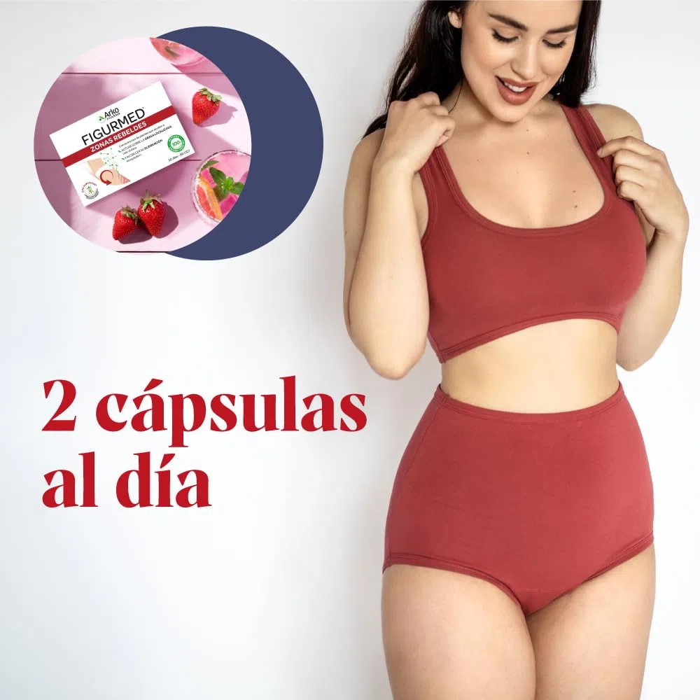 Arkopharma Figurmed Zonas Rebeldes 60 Cápsulas, Ayuda a Reducir la Celulitis de Forma Natural y la Grasa Localizada en Piernas y Glúteos + Asesoramiento Nutricional, Complemento Alimenticio