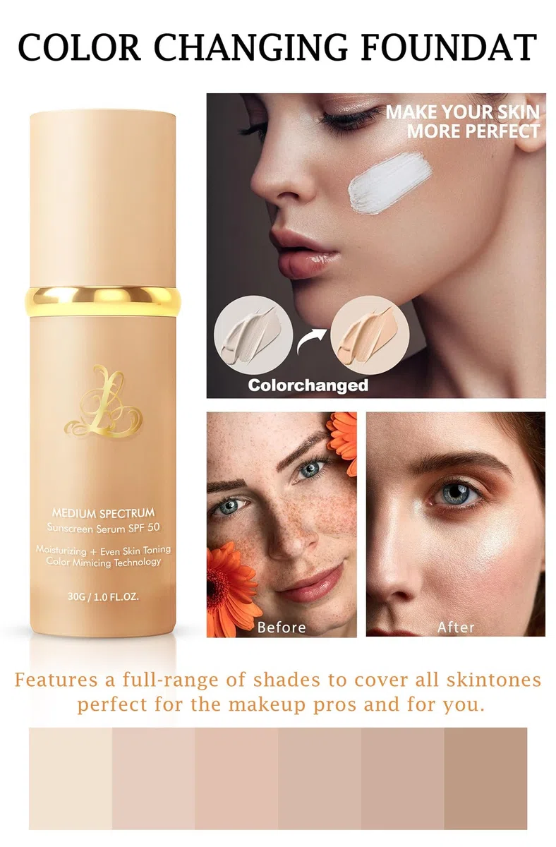 Infinite Love Maquillaje | Base De Maquillaje Antiedad Con SPF 50 – Se Adapta A Tu Tono De Piel(color trigo(1PCS))