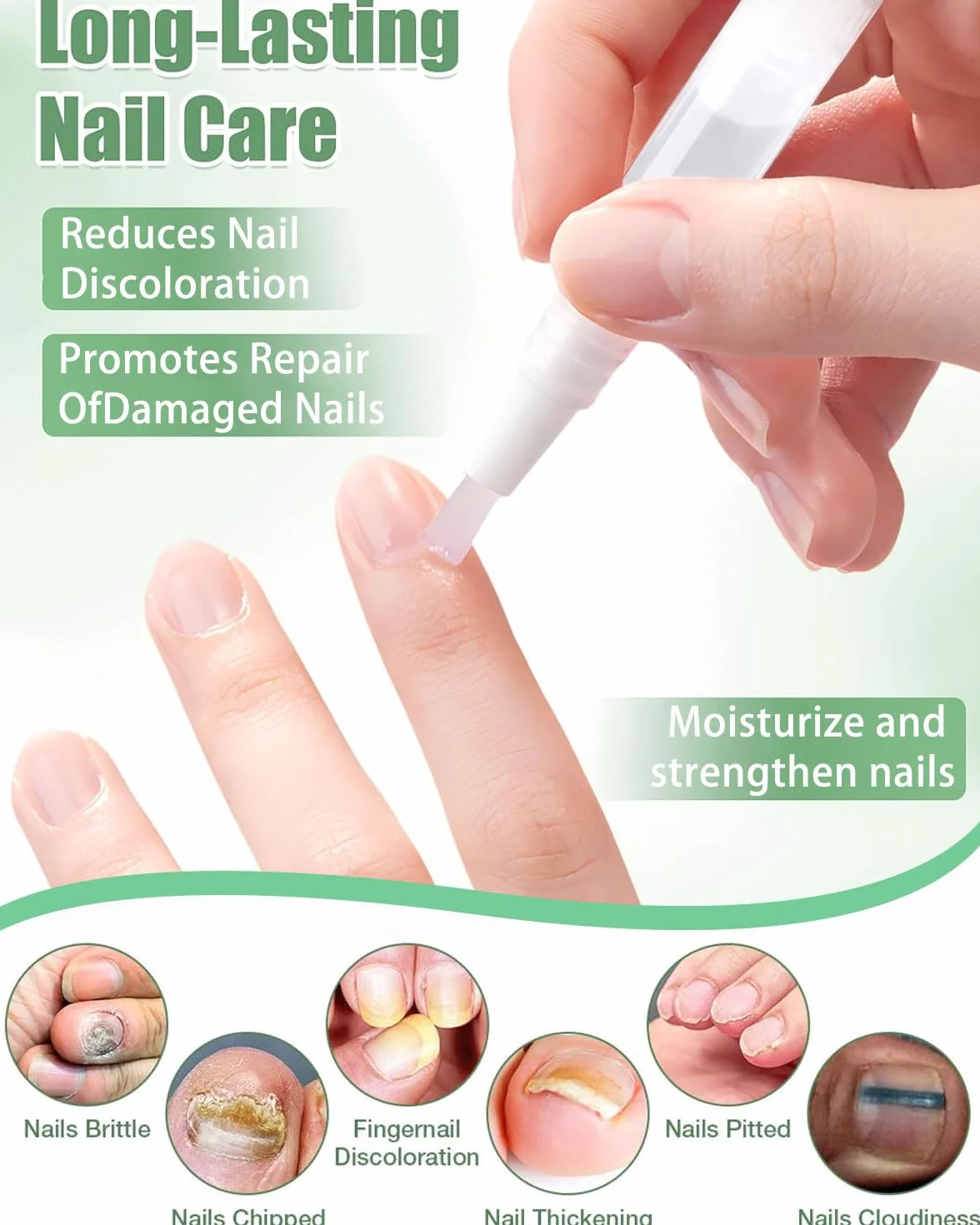 3 piezas Nail Care Pen,Lápiz para el Cuidado de las Uñas de con Aceite de Árbol de Té, Aceite Cutículas Uñas, Endurecedor Uñas, Fortalecedor de Uñas para Uso Externo