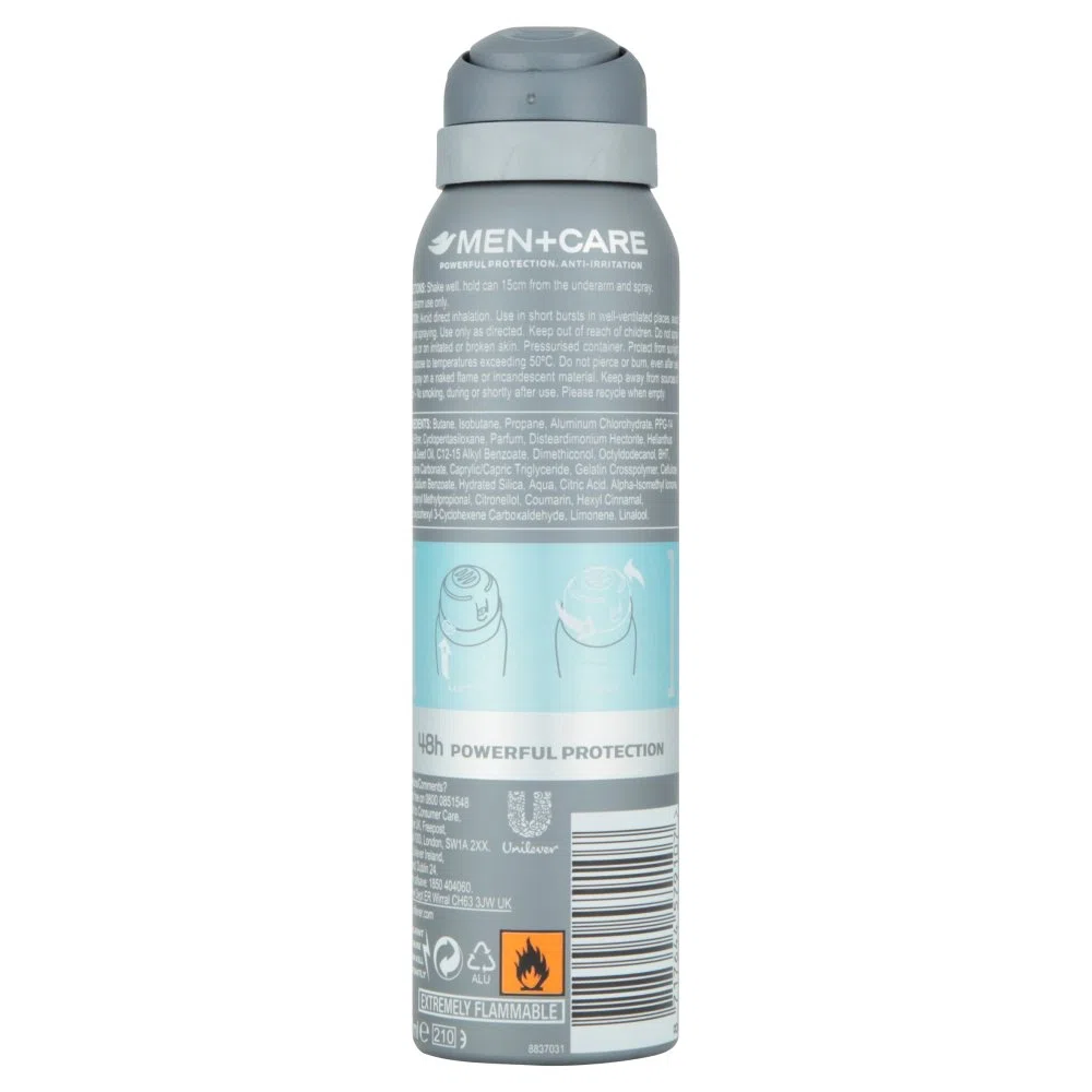 Dove For Men Dove Care Clean Comfort - Desodorante antitranspirante en aerosol (150 ml, 3 unidades)