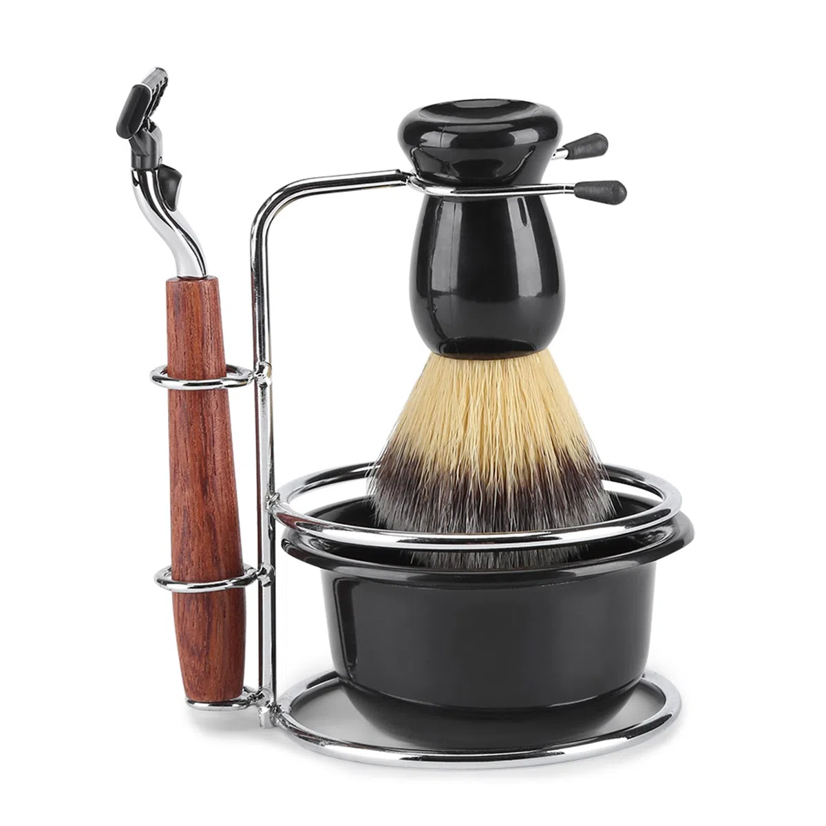 Kit De Afeitado Manual Para Hombres, Kit De Maquinilla De Afeitar Manual De Seguridad, Kit De Afeitado Para Hombres, Juego De Afeitado En Húmedo, Soporte De Acero Inoxidable, Juego De Cuencos