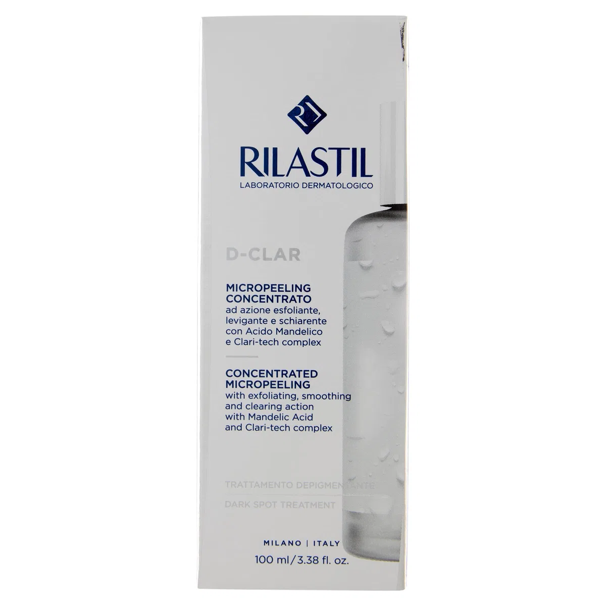 Rilastil D-Clar - Micropeeling Concentrado Facial, Exfoliante, Suavizante y Aclarante + Discos de Algodón - 100 ml, 100 mililitro, 1
