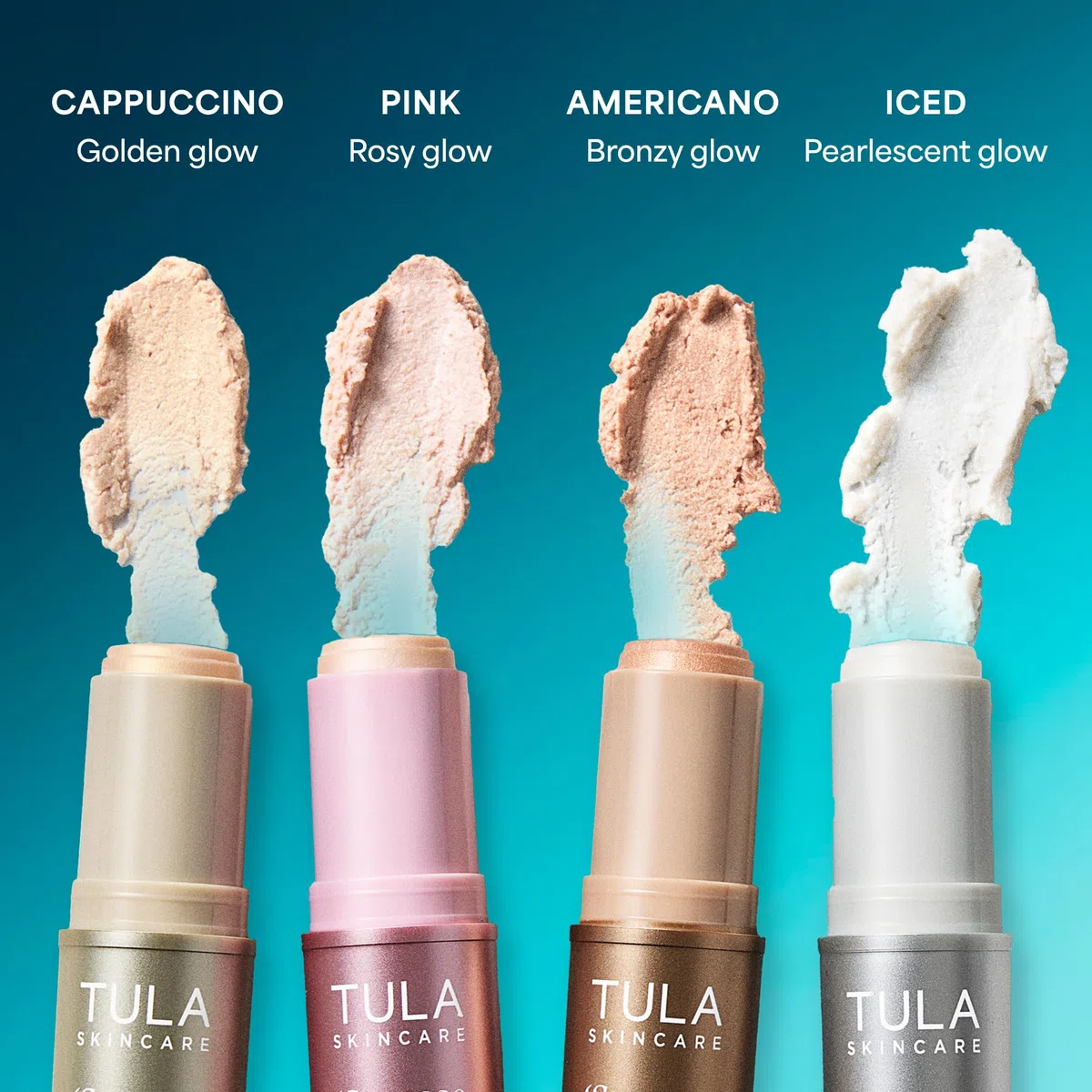 TULA Skin Care Eye Balm Gold Glow - Tratamiento de círculos oscuros, hidrata e ilumina al instante la zona debajo de los ojos, portátil y perfecto para usar sobre la marcha, 0.35 onzas.