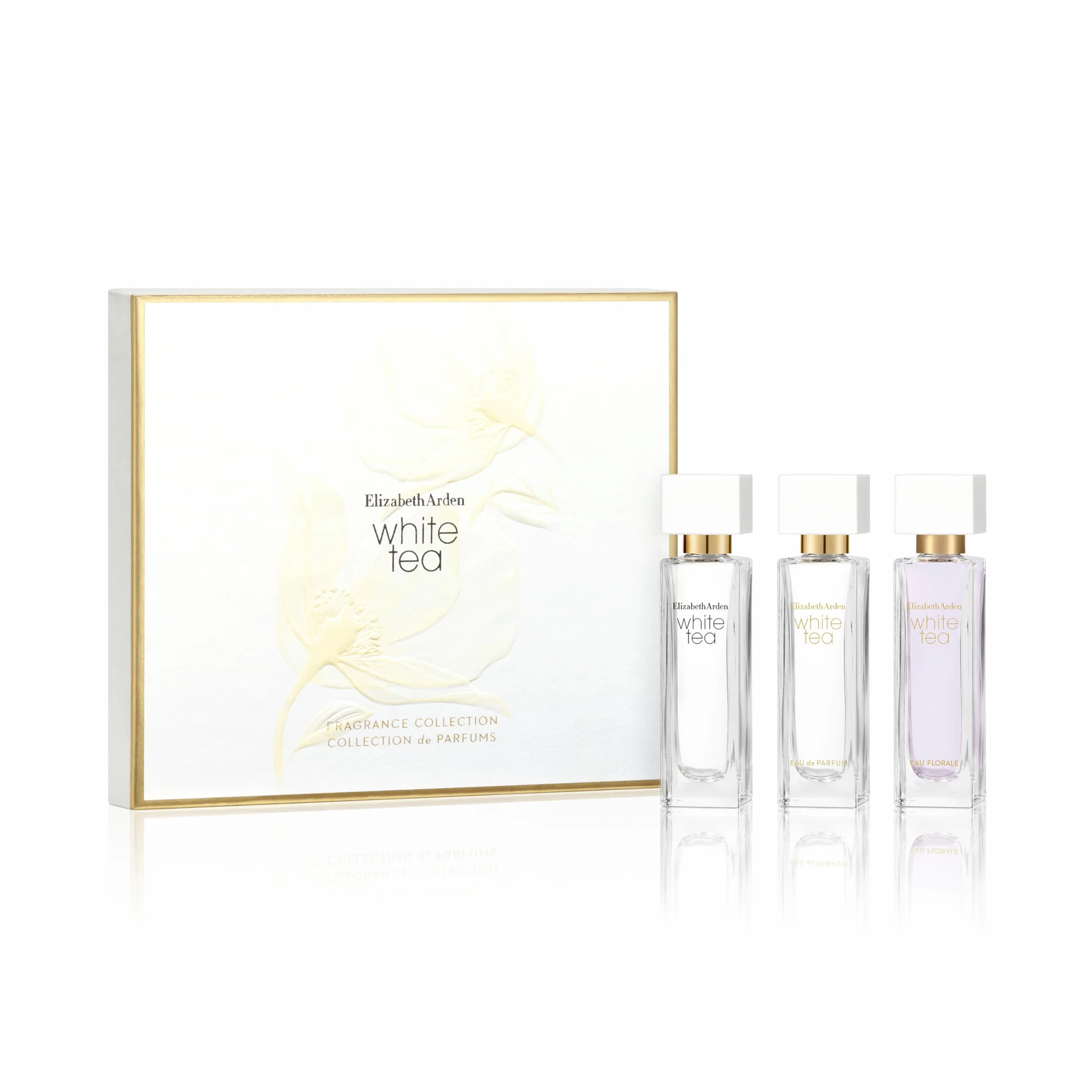 Elizabeth Arden, Juego de regalo de té blanco, Fragancia floral y vibrante, 3 miniaturas de 10 ml, regalo para mujeres