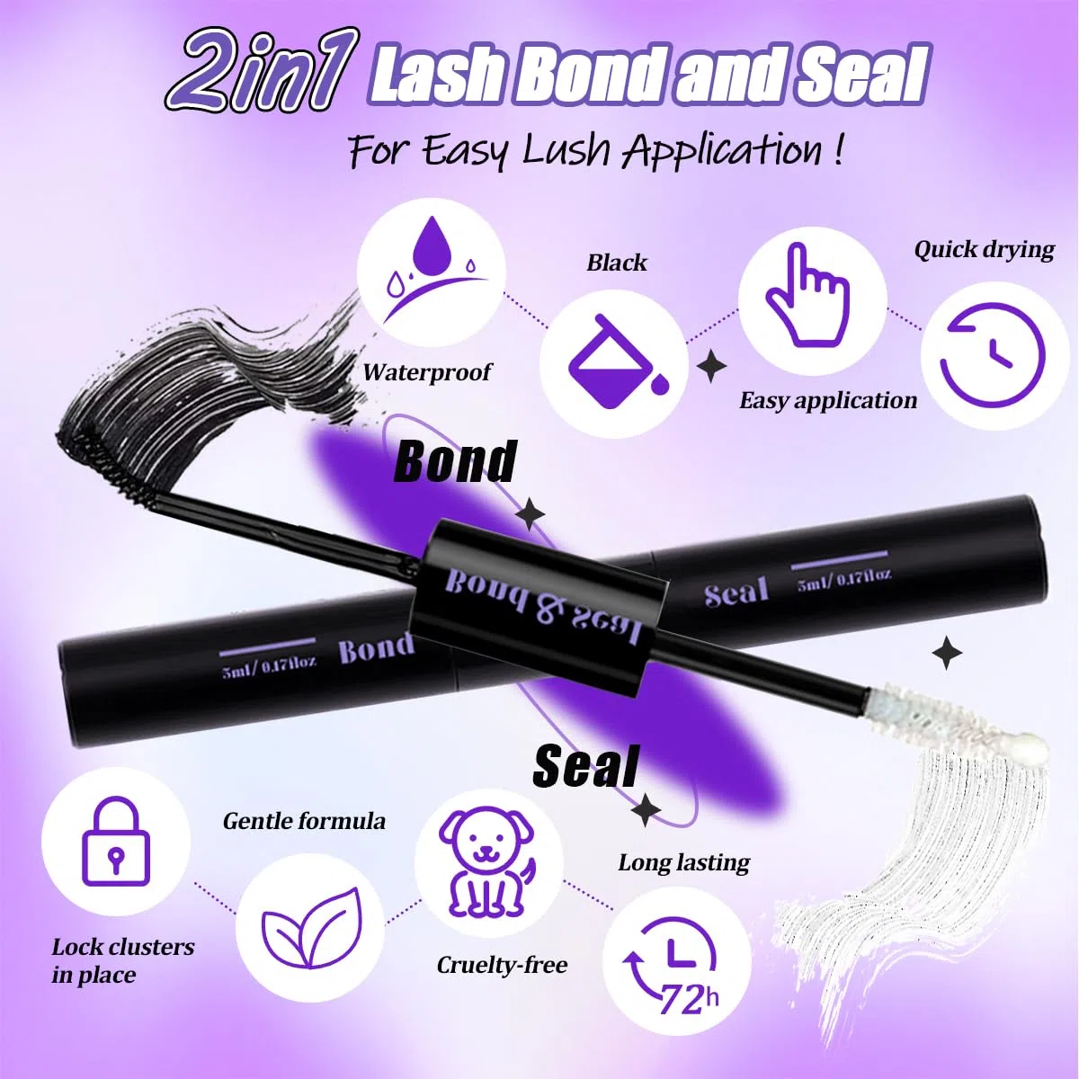 DNSGOOR Kit de Extensión de Pestañas DIY 840 Lash Cluster Caja de Pestañas de Espejo,Pegado y Sellado de Pestañas,Eliminación de Pestañas,Cepillo de Pinzas Mini Aplicador