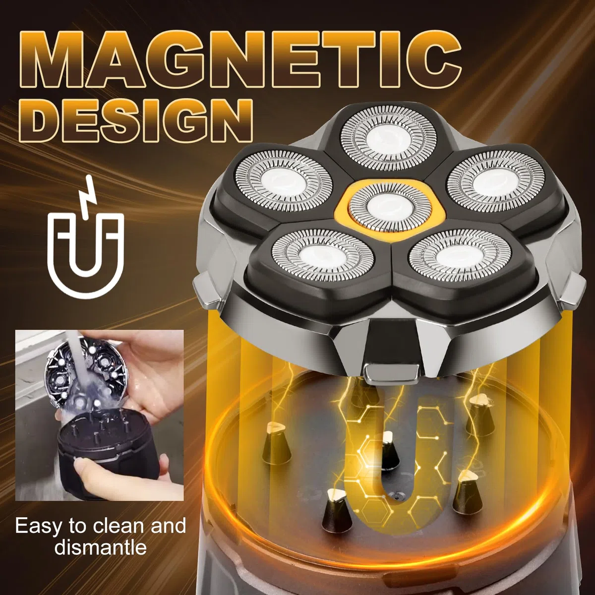 Afeitadora Cabeza Hombre con Pantalla LED, Afeitadoras Impermeables para Hombres Calvos, Afeitadora Eléctrica, Maquina de Afeitar Hombre para Calvo, Afeitado en Seco y Húmedo