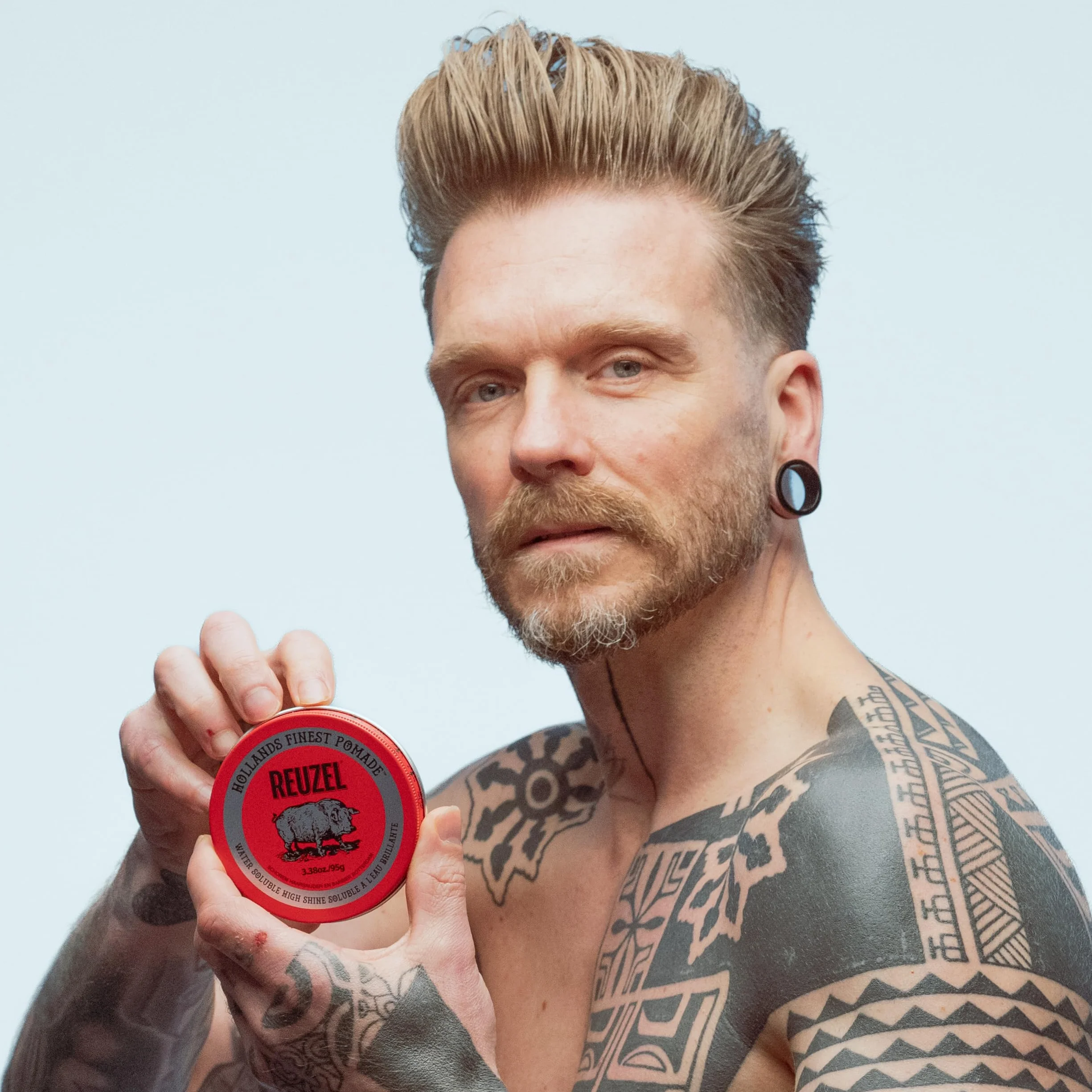 Reuzel 2026 Road Trip, Red Pomade Medium Hold High Shine Pomade for Men, Water Soluble for a Flexible High Shine Look, 95g + Free Travel Size 35g